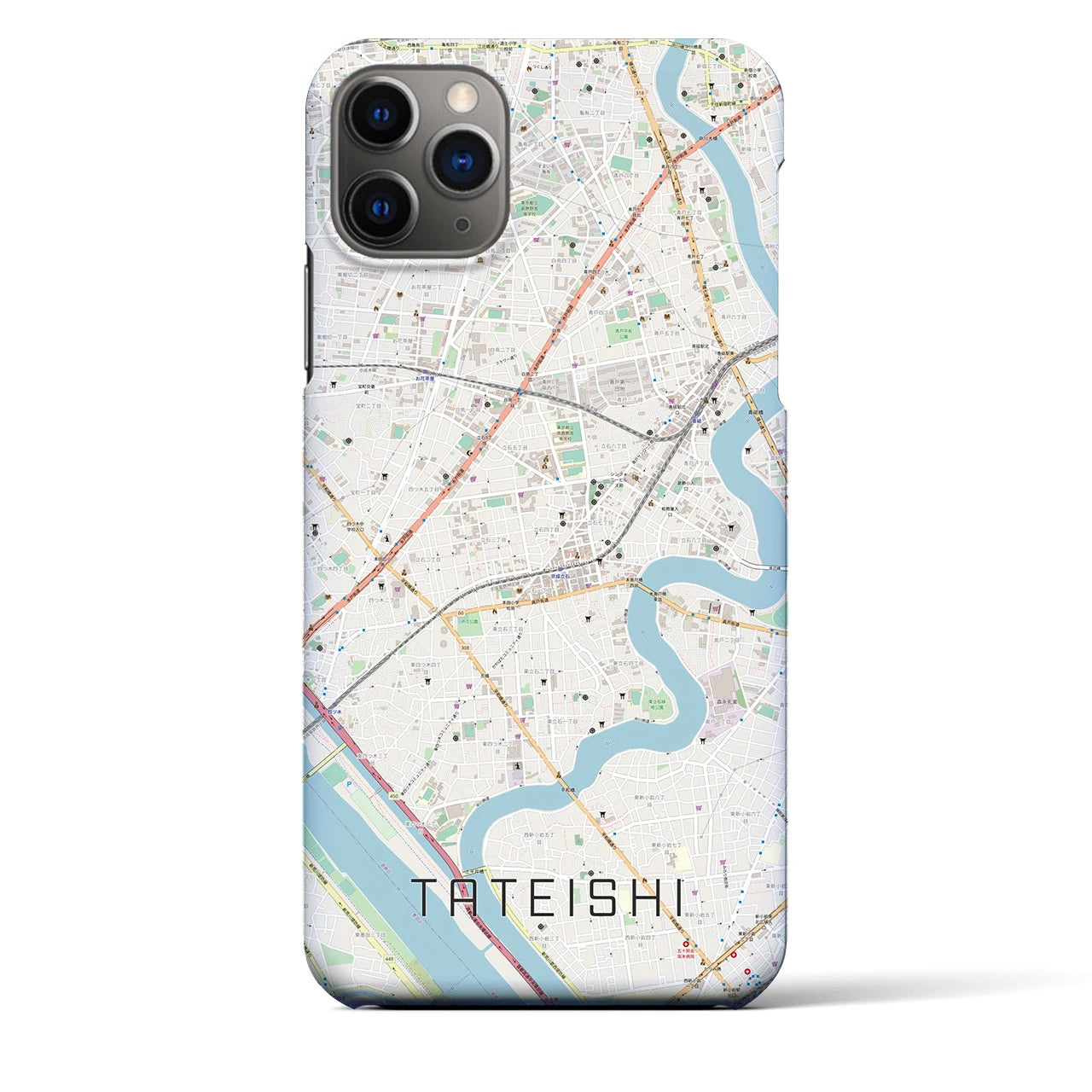 【立石(東京都)】地図柄iPhoneケース(バックカバータイプ)
