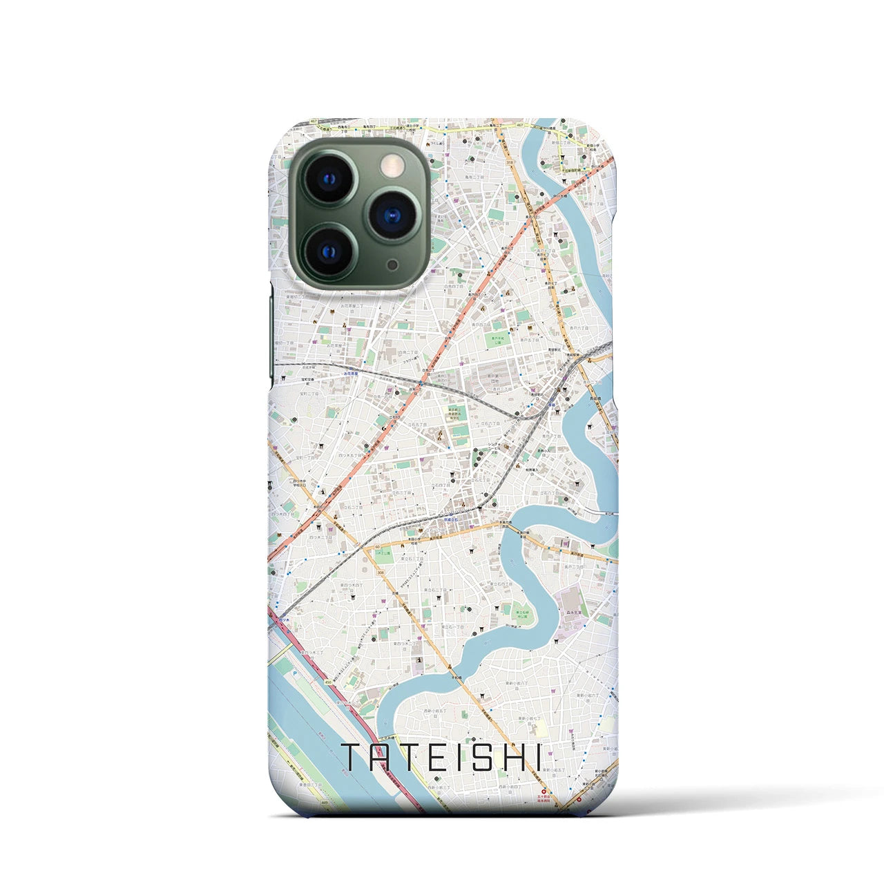 【立石(東京都)】地図柄iPhoneケース(バックカバータイプ)