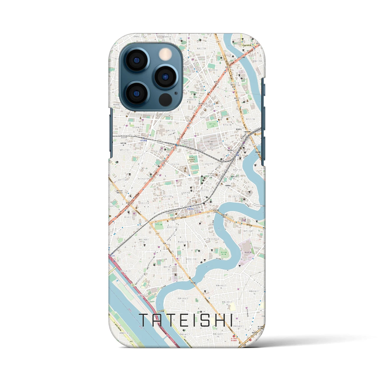 【立石(東京都)】地図柄iPhoneケース(バックカバータイプ)