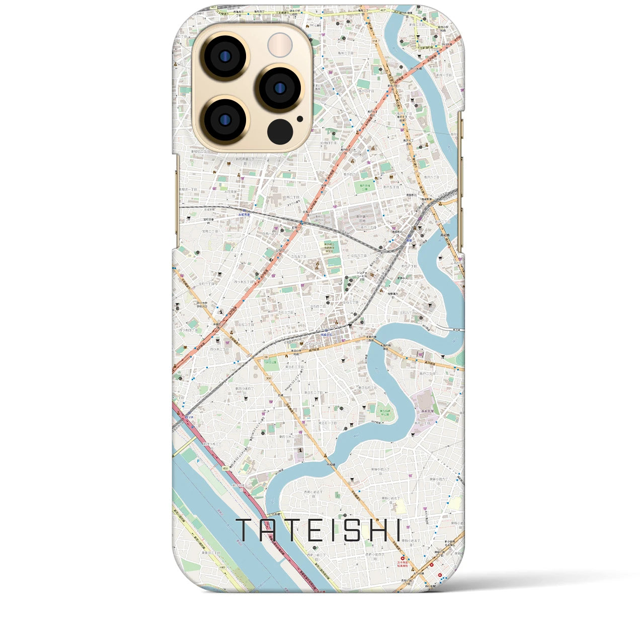 【立石(東京都)】地図柄iPhoneケース(バックカバータイプ)