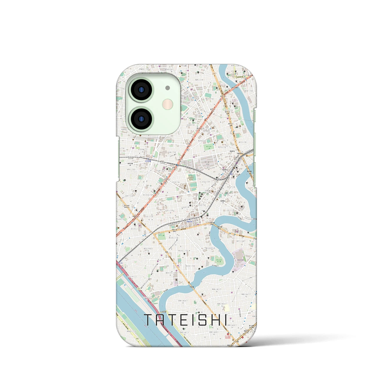 【立石(東京都)】地図柄iPhoneケース(バックカバータイプ)
