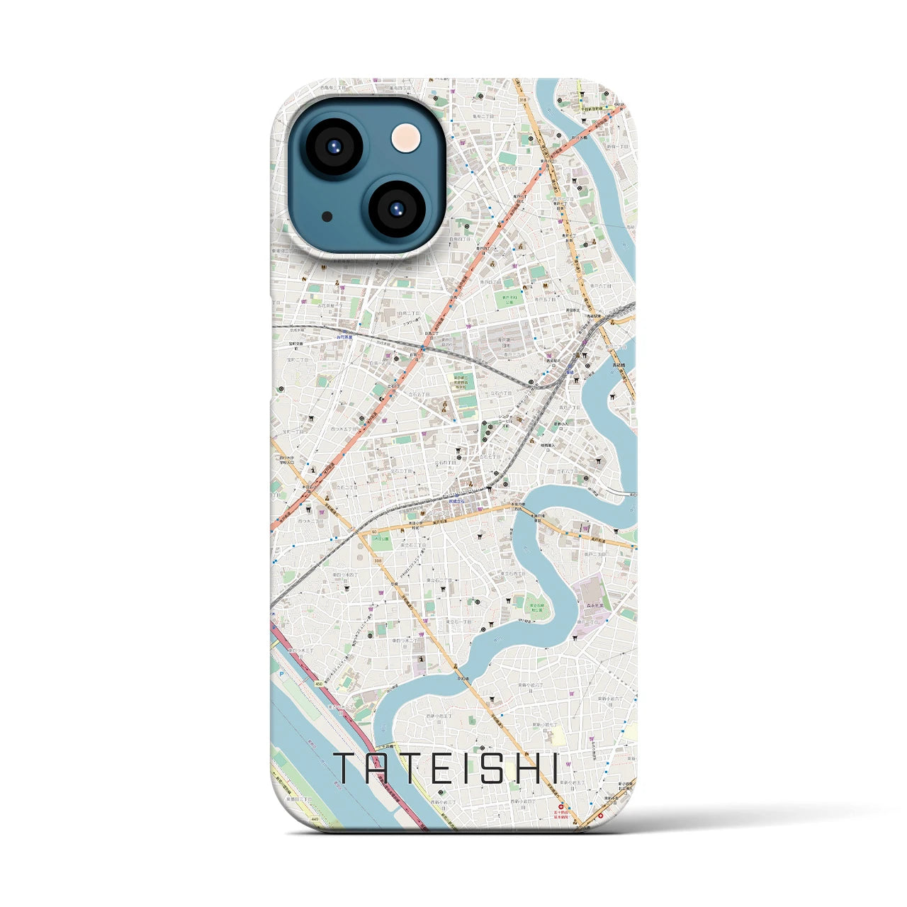 【立石(東京都)】地図柄iPhoneケース(バックカバータイプ)