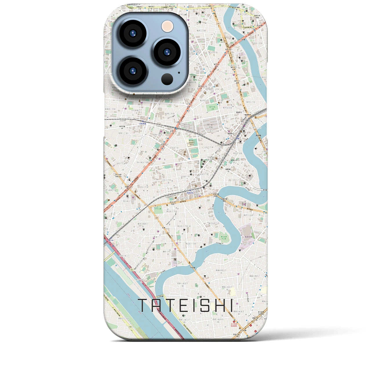 【立石(東京都)】地図柄iPhoneケース(バックカバータイプ)