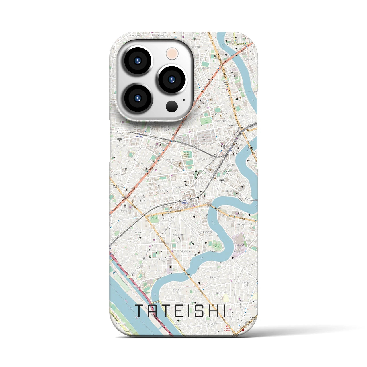 【立石(東京都)】地図柄iPhoneケース(バックカバータイプ)