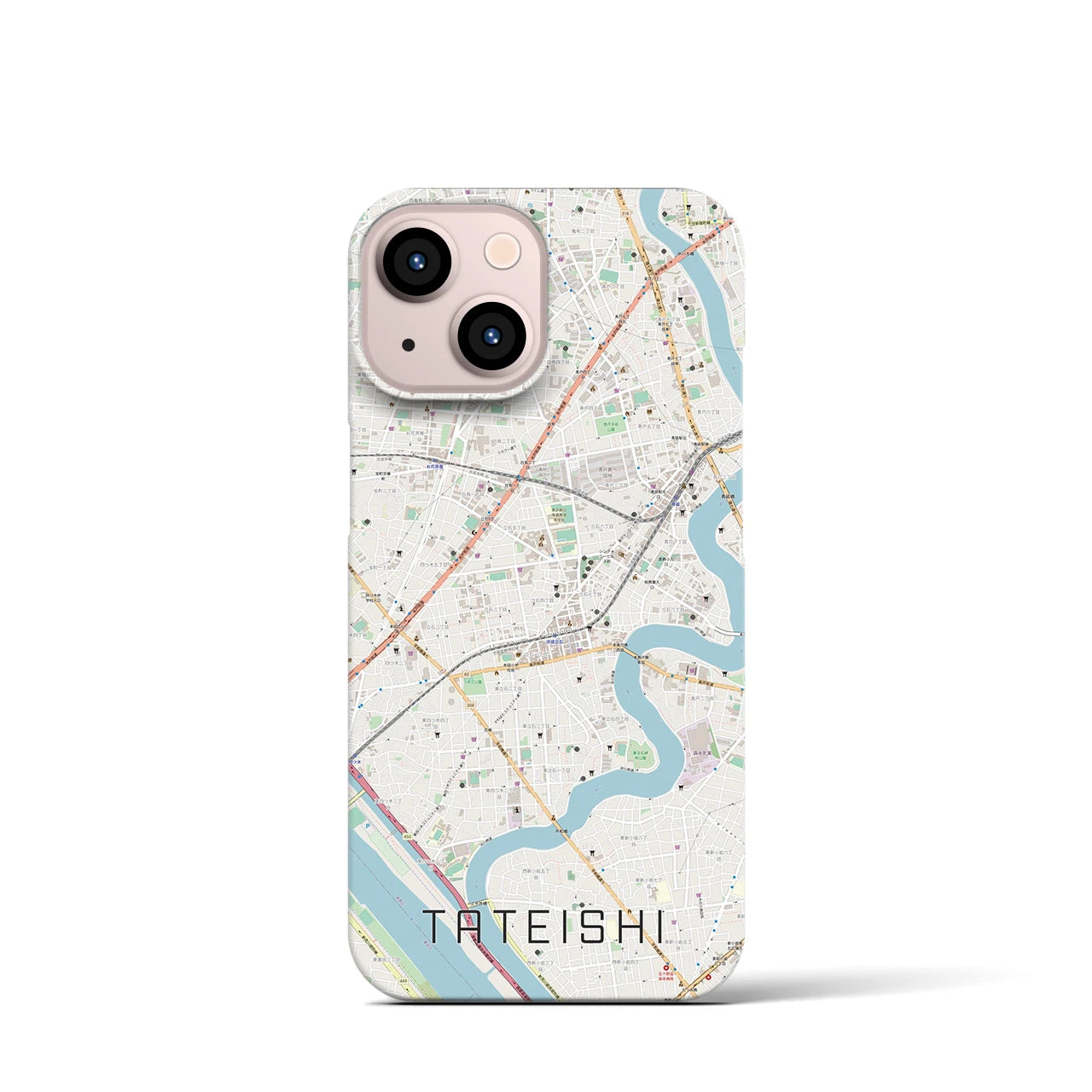 【立石(東京都)】地図柄iPhoneケース(バックカバータイプ)