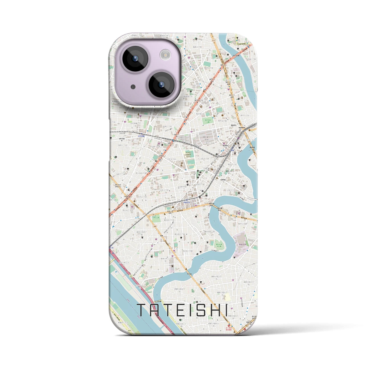 【立石(東京都)】地図柄iPhoneケース(バックカバータイプ)