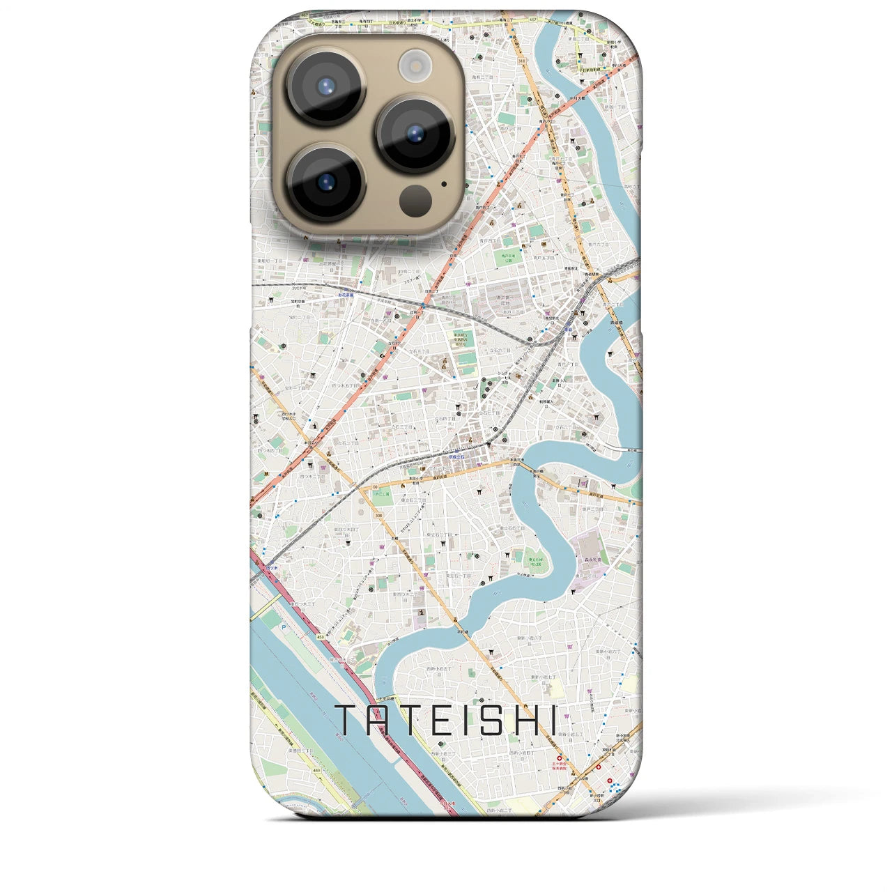 【立石(東京都)】地図柄iPhoneケース(バックカバータイプ)