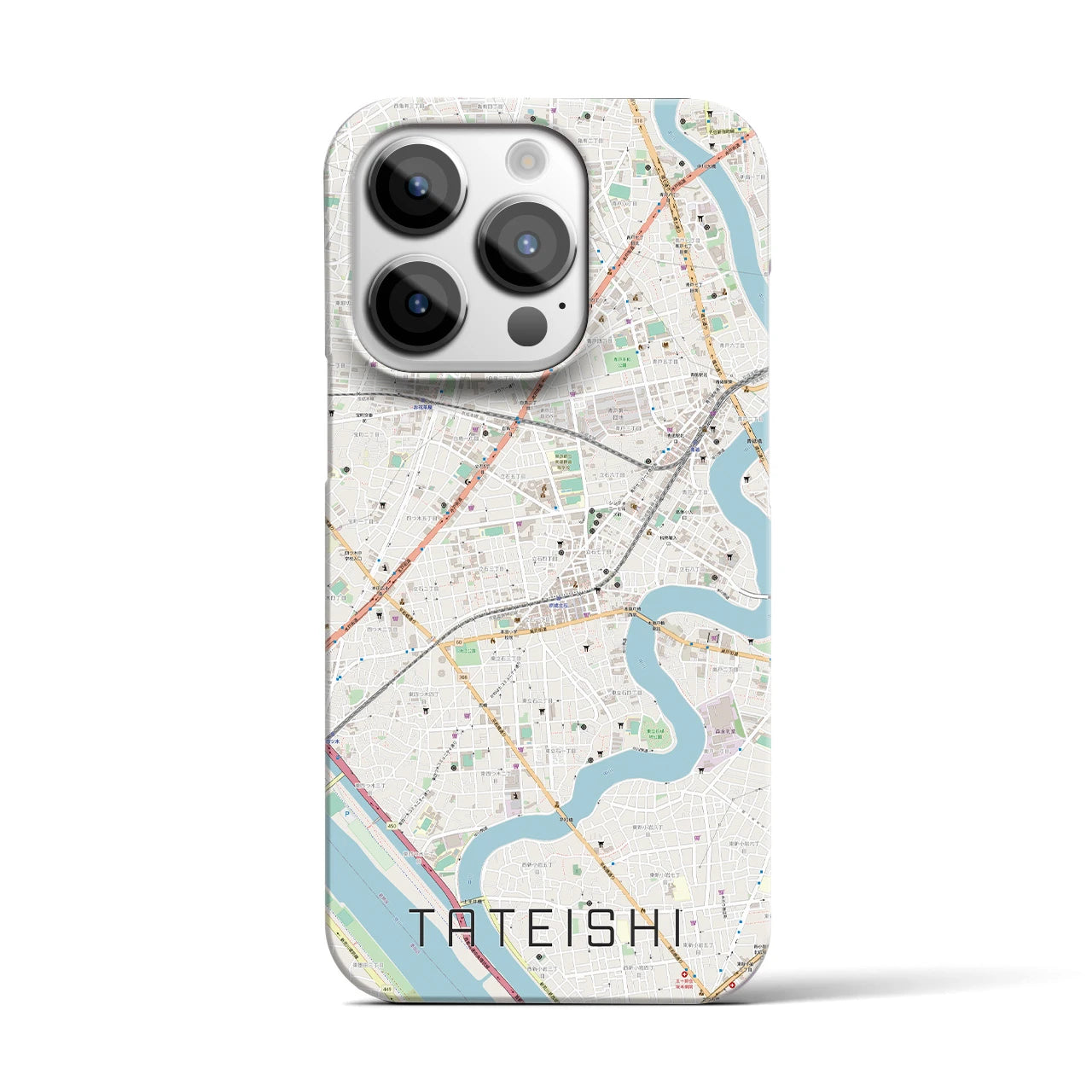【立石(東京都)】地図柄iPhoneケース(バックカバータイプ)