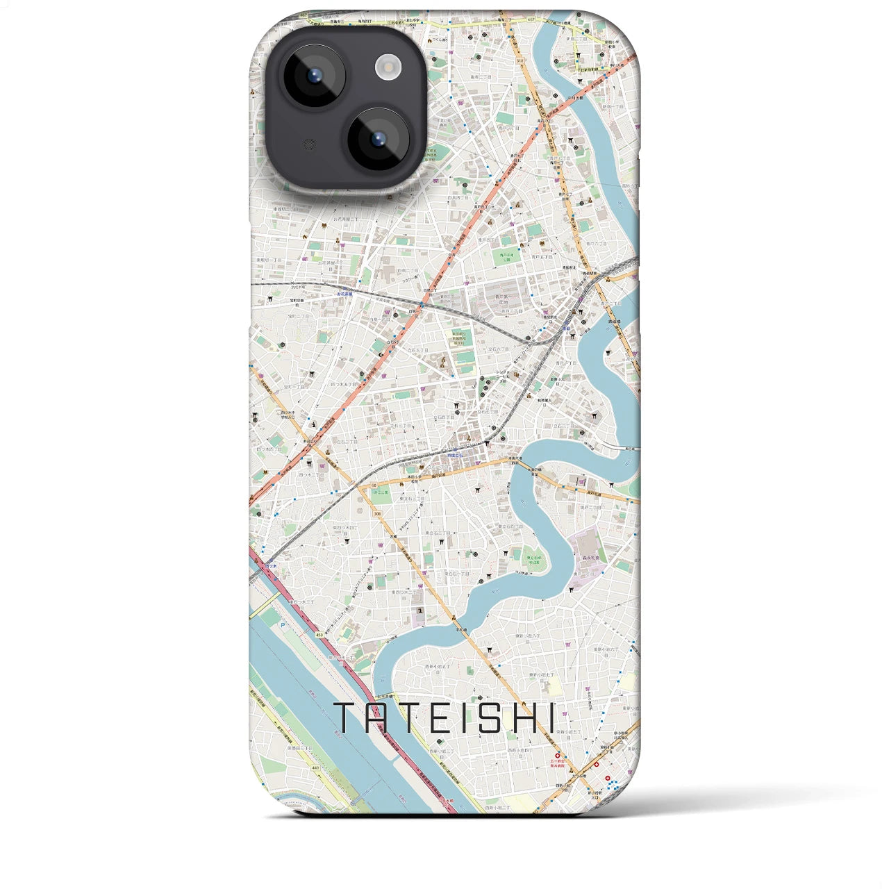 【立石(東京都)】地図柄iPhoneケース(バックカバータイプ)