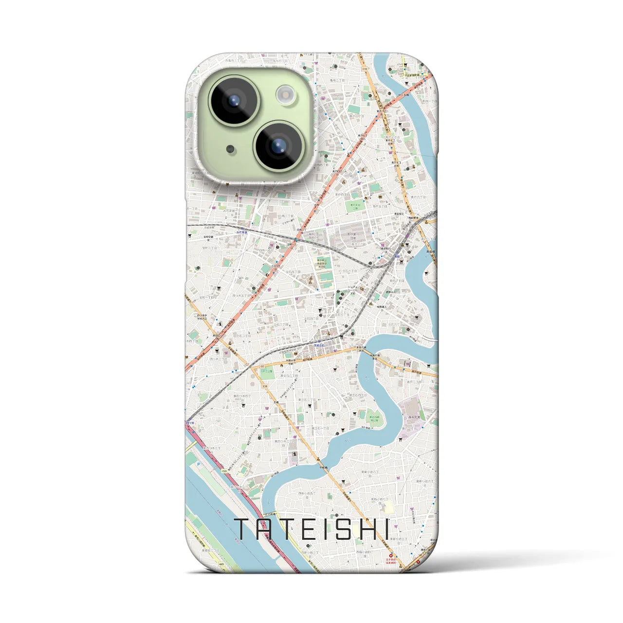 【立石(東京都)】地図柄iPhoneケース(バックカバータイプ)