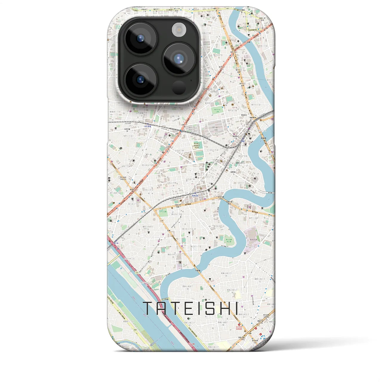 【立石(東京都)】地図柄iPhoneケース(バックカバータイプ)