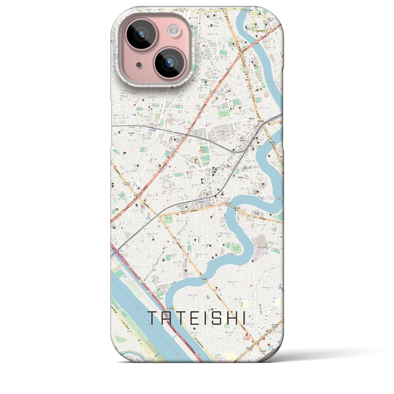 【立石(東京都)】地図柄iPhoneケース(バックカバータイプ)