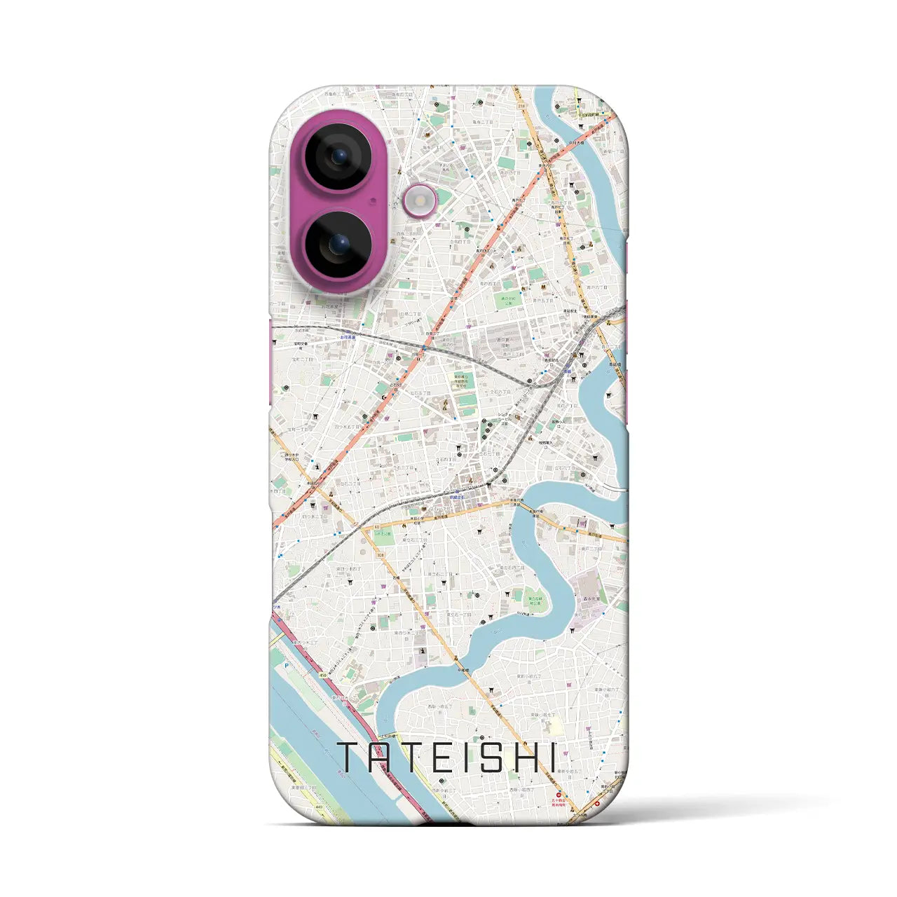 【立石(東京都)】地図柄iPhoneケース(バックカバータイプ)