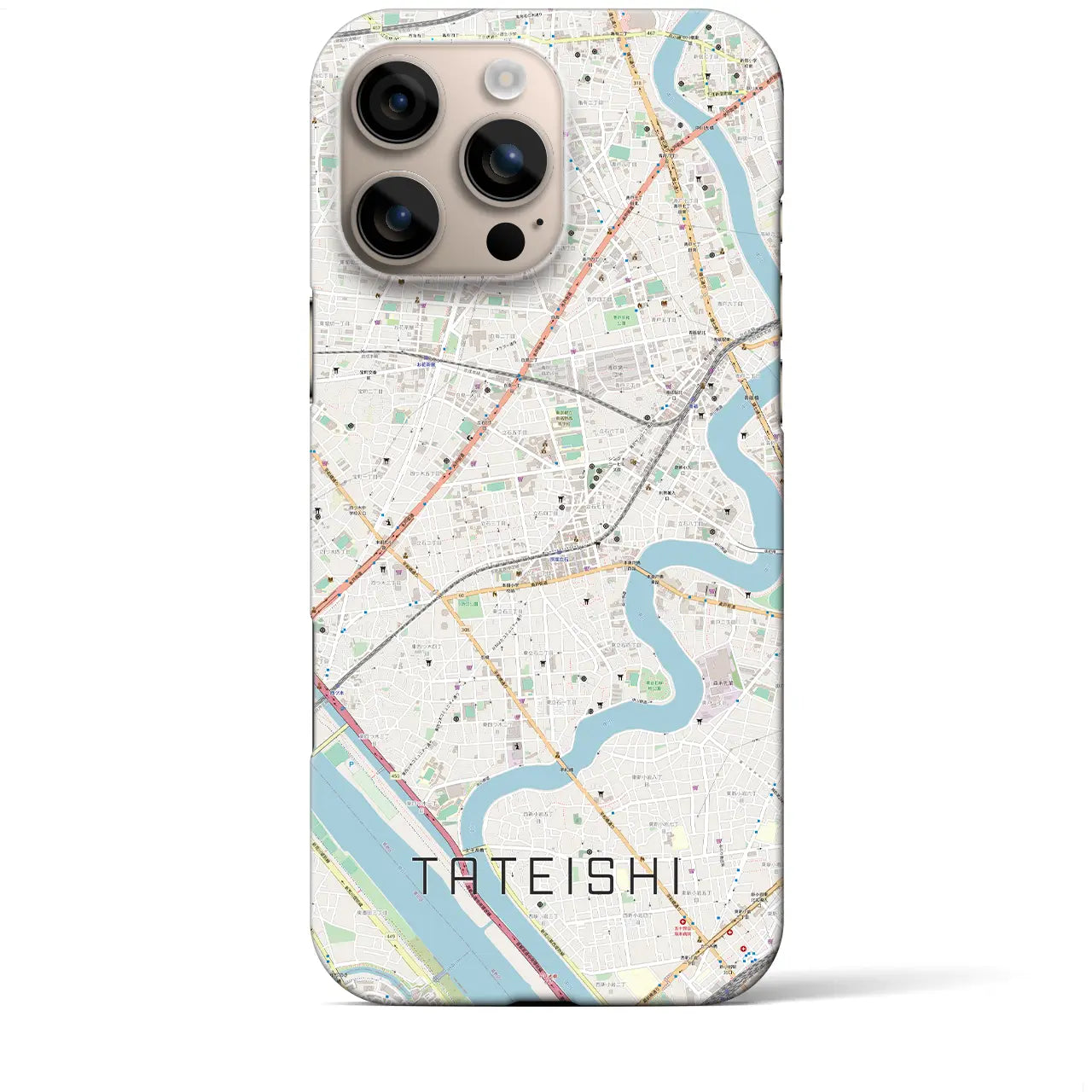 【立石(東京都)】地図柄iPhoneケース(バックカバータイプ)