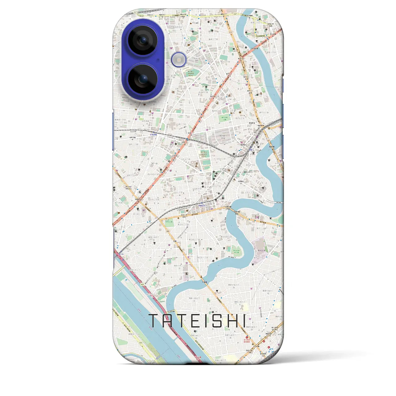 【立石(東京都)】地図柄iPhoneケース(バックカバータイプ)