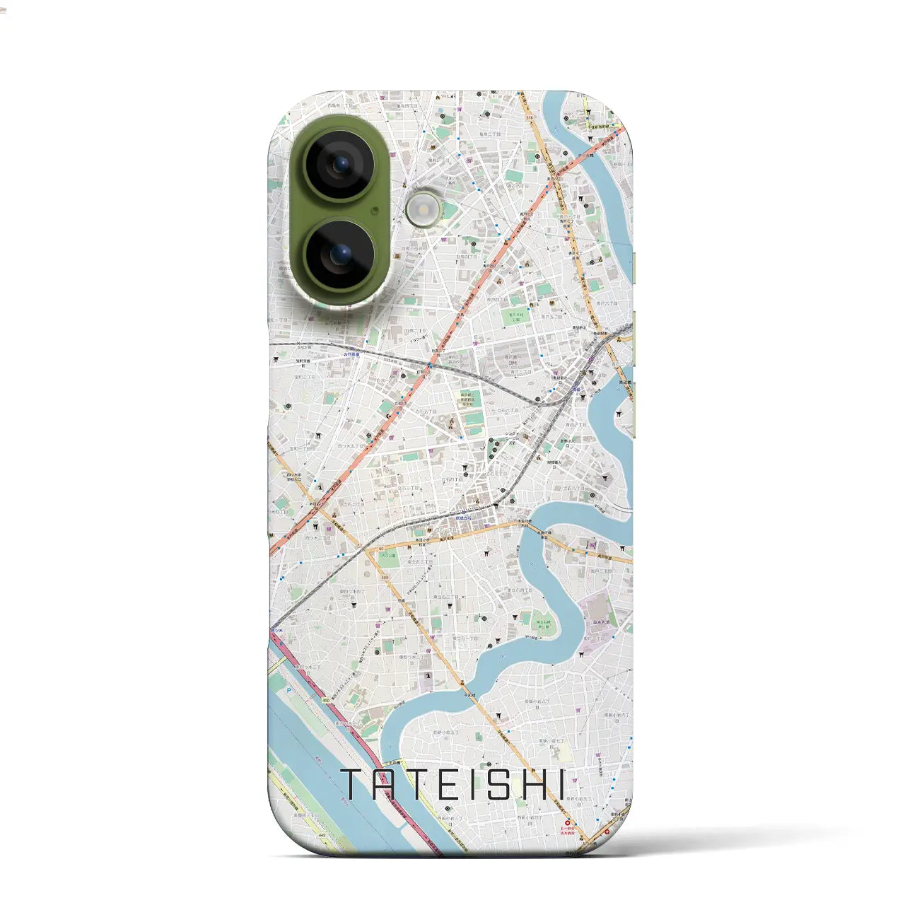 【立石(東京都)】地図柄iPhoneケース(バックカバータイプ)