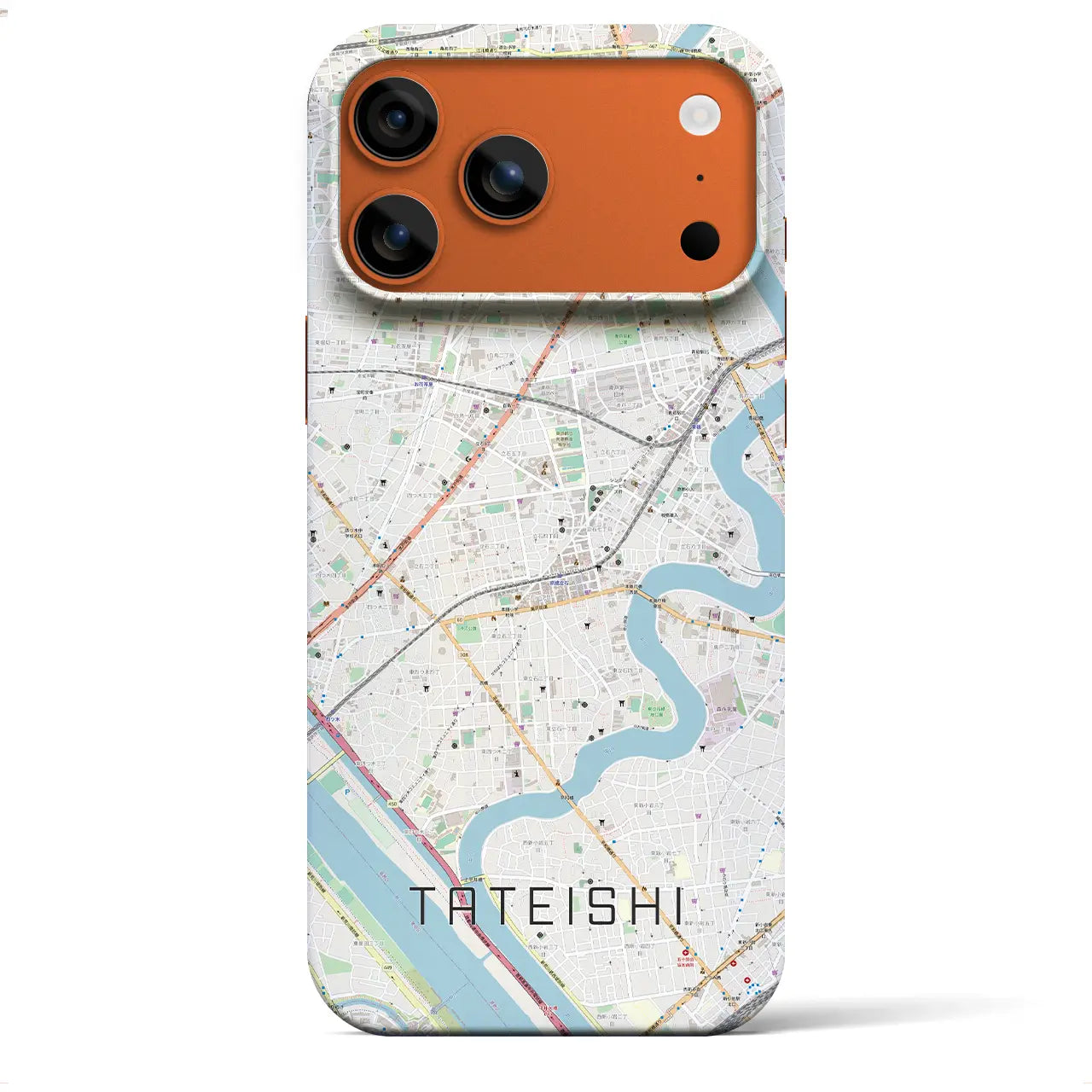 【立石(東京都)】地図柄iPhoneケース(バックカバータイプ)ナチュラル・iPhone 17 Pro Max 用