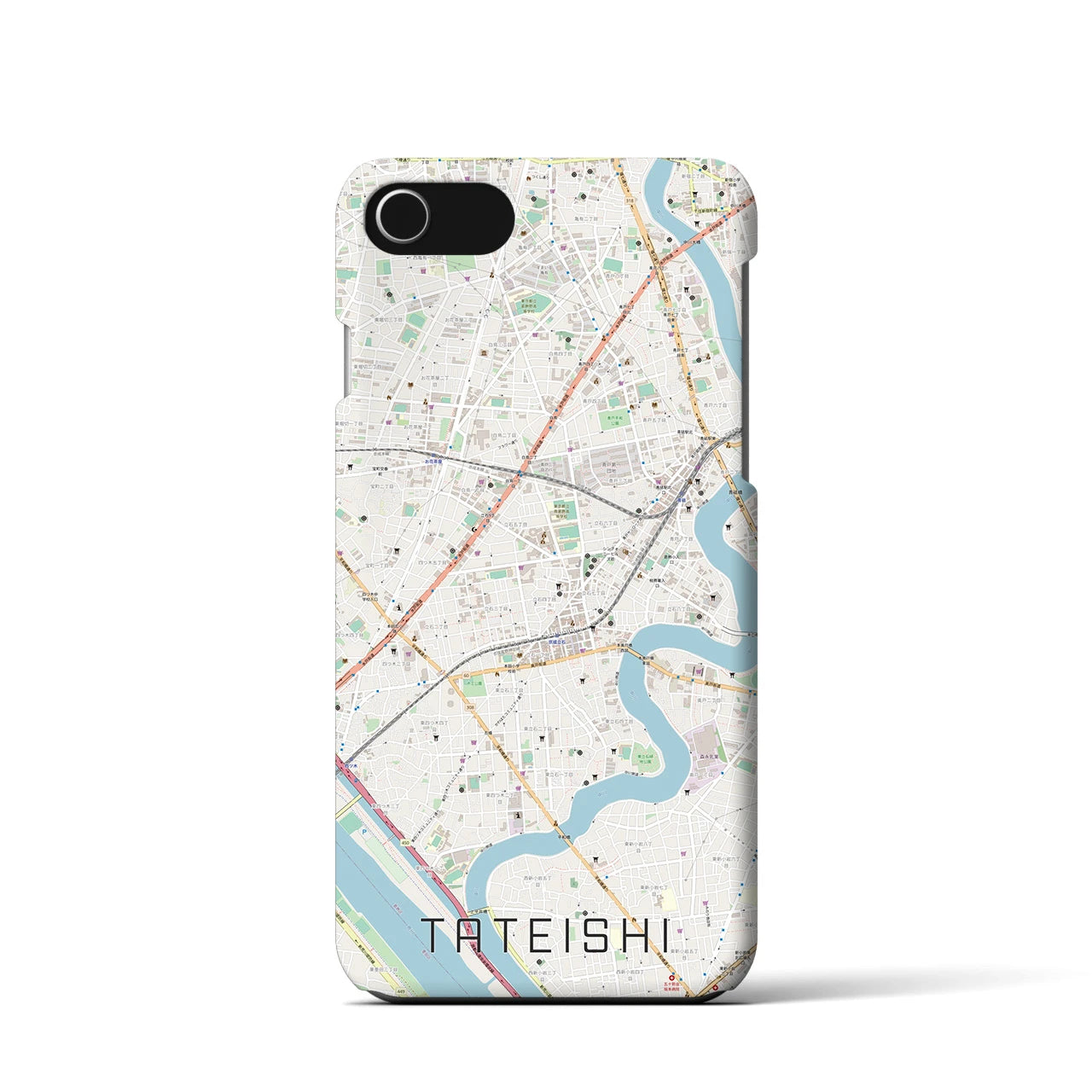 【立石(東京都)】地図柄iPhoneケース(バックカバータイプ)