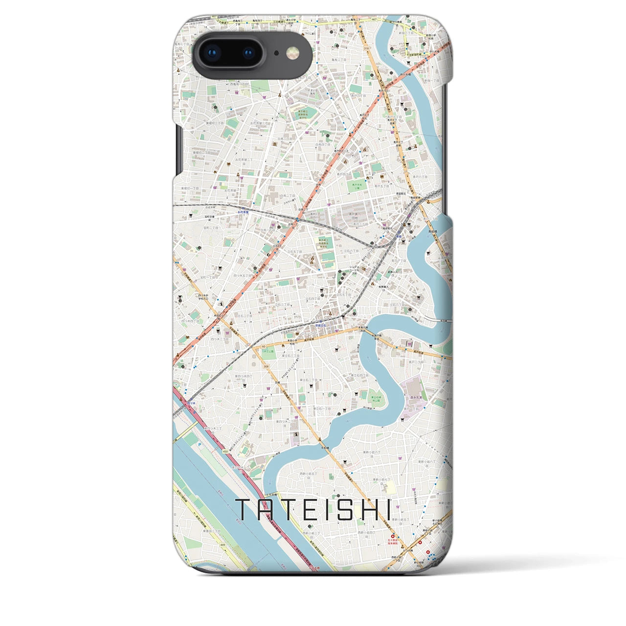 【立石(東京都)】地図柄iPhoneケース(バックカバータイプ)
