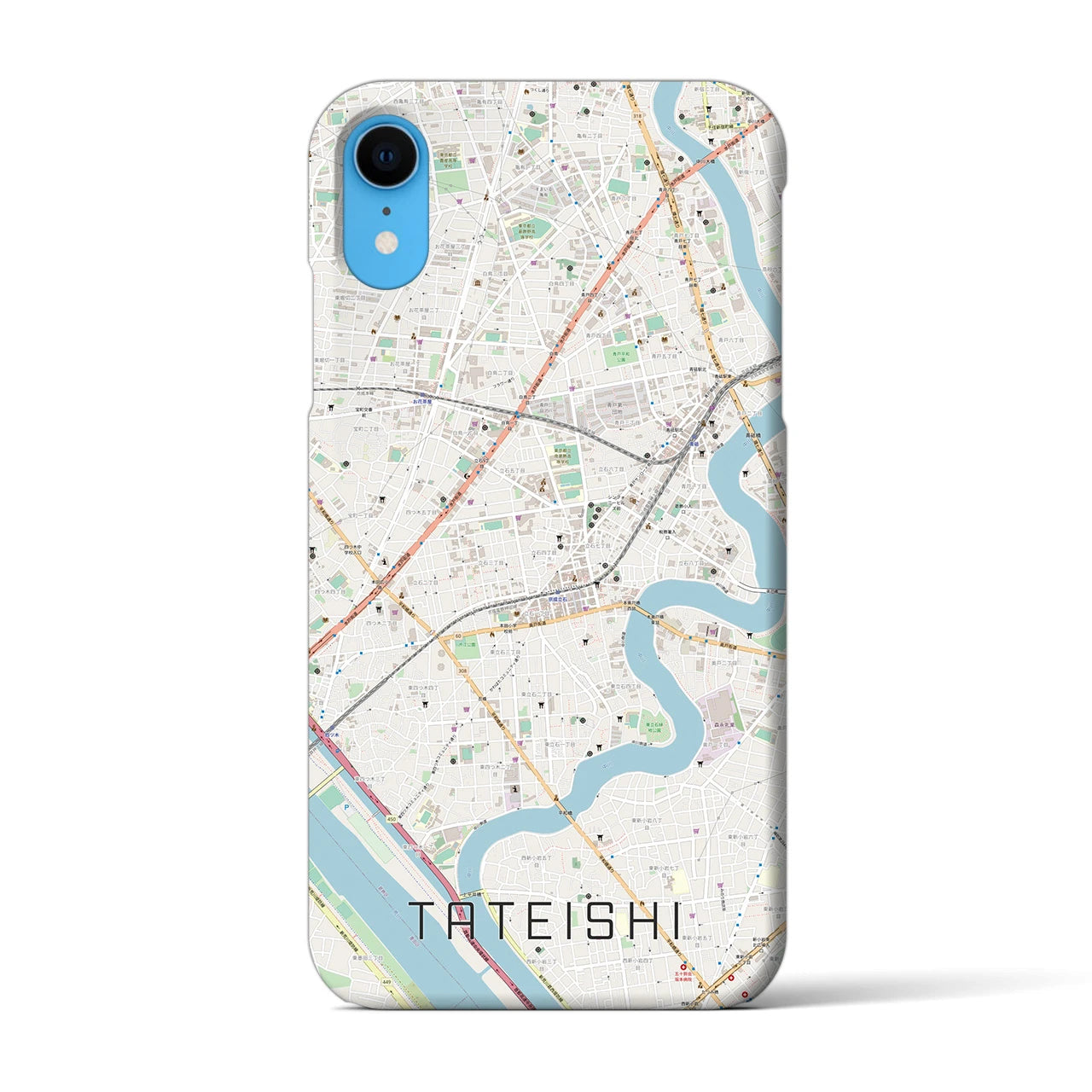 【立石(東京都)】地図柄iPhoneケース(バックカバータイプ)