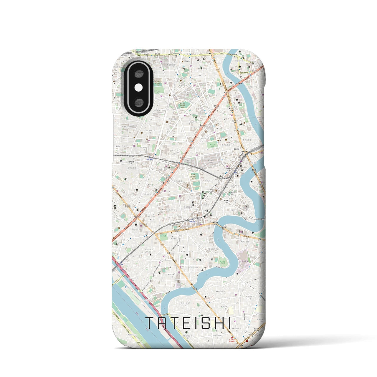 【立石(東京都)】地図柄iPhoneケース(バックカバータイプ)