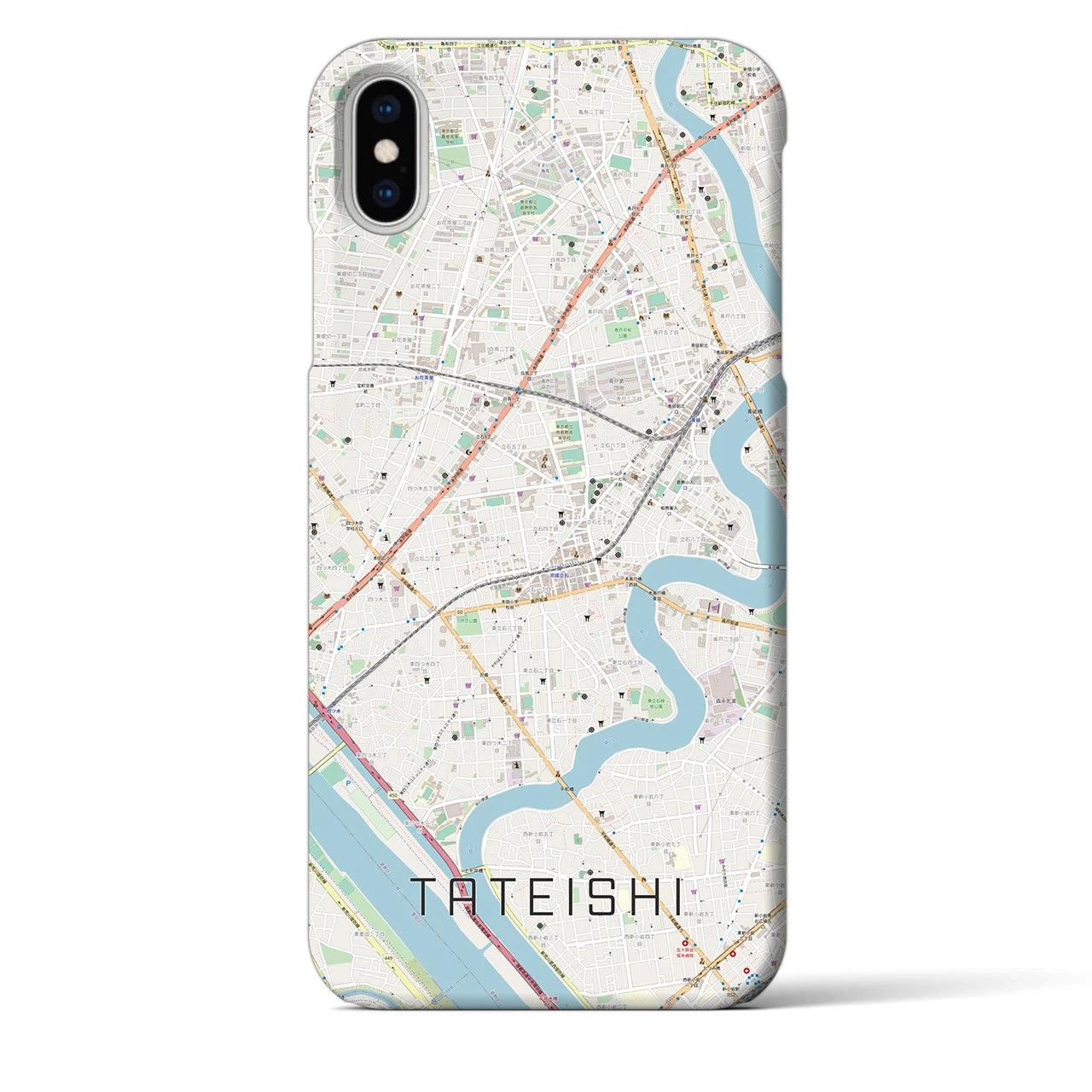 【立石(東京都)】地図柄iPhoneケース(バックカバータイプ)