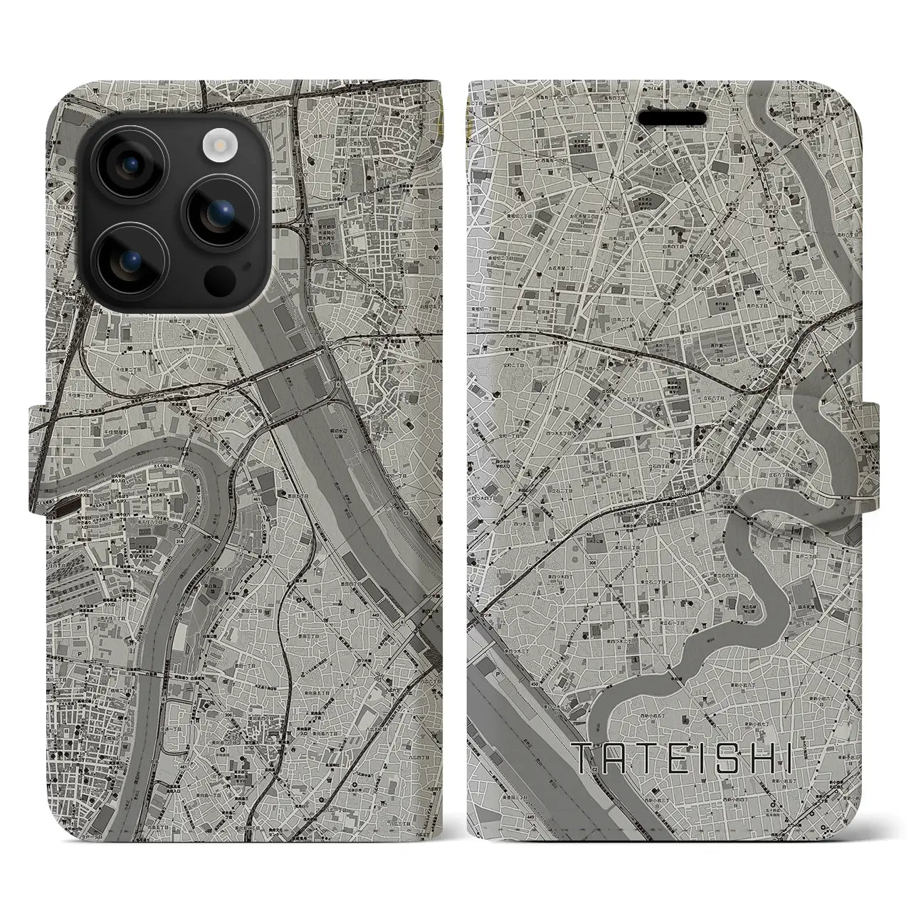 【立石(東京都)】地図柄iPhoneケース(手帳タイプ)