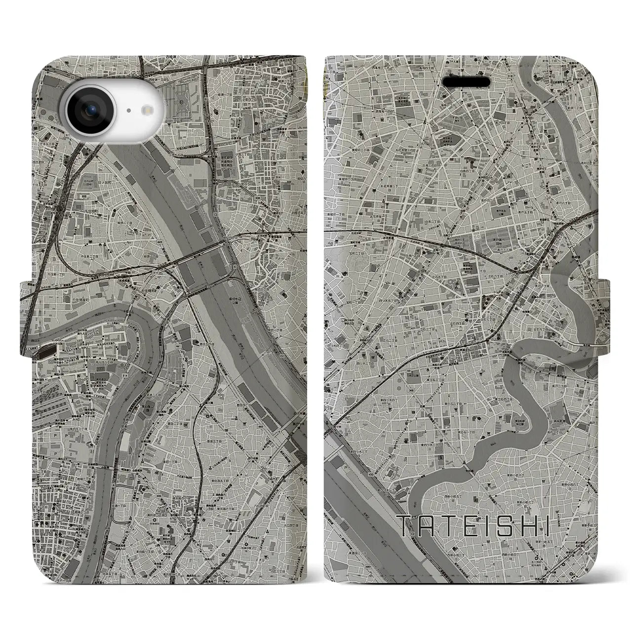 【立石(東京都)】地図柄iPhoneケース(手帳タイプ)