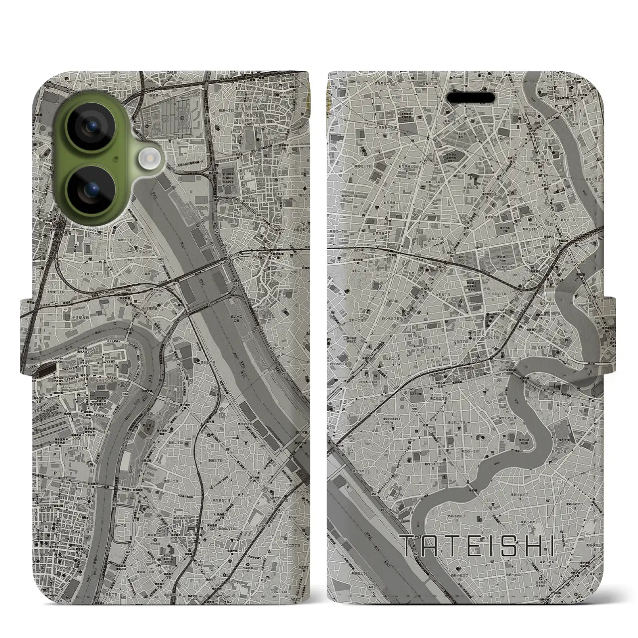 【立石(東京都)】地図柄iPhoneケース(手帳タイプ)
