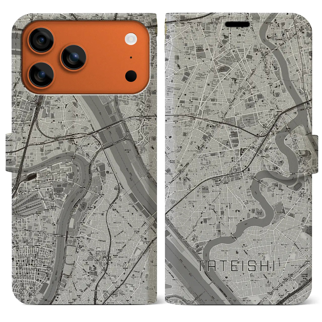 【立石(東京都)】地図柄iPhoneケース(手帳タイプ)