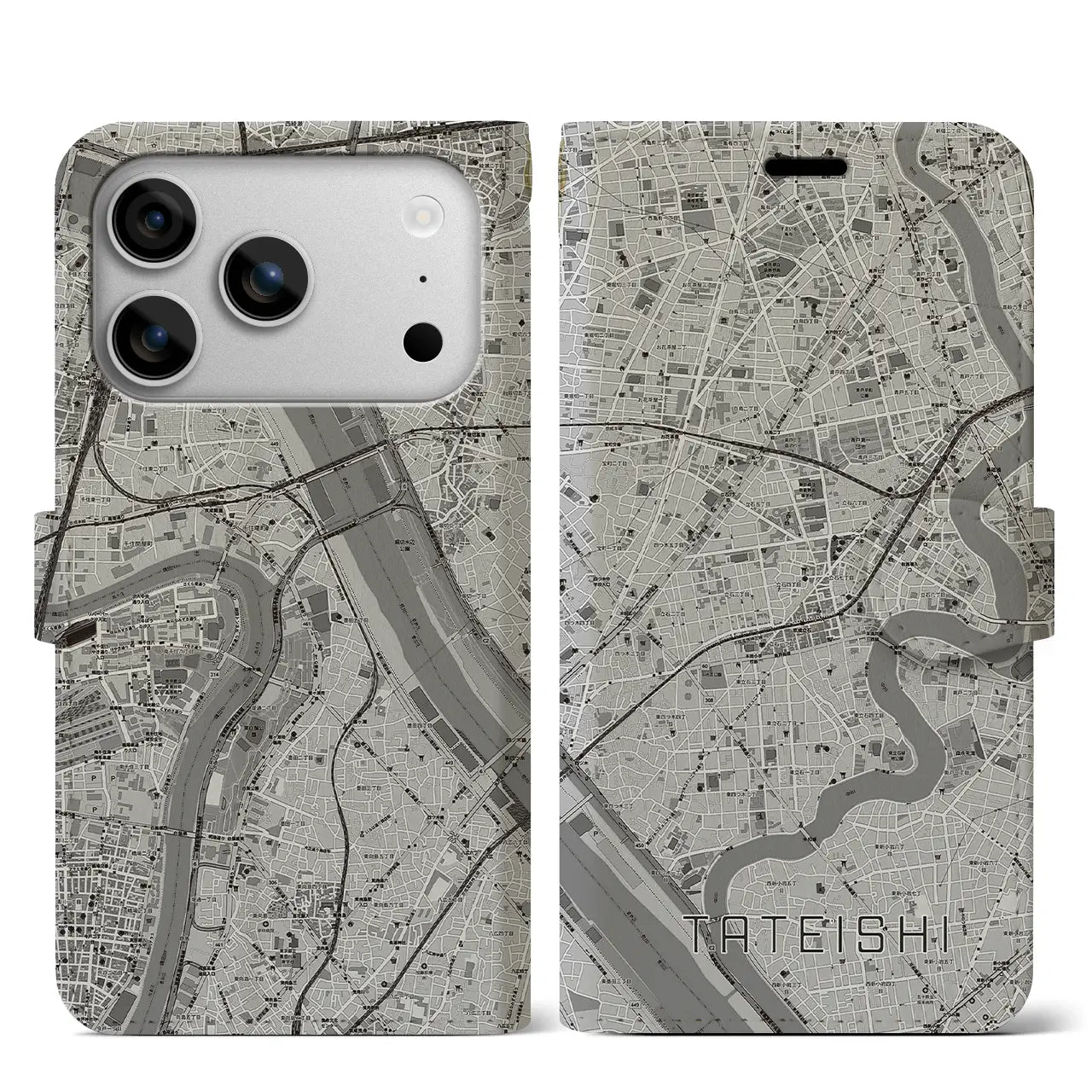 【立石(東京都)】地図柄iPhoneケース(手帳タイプ)