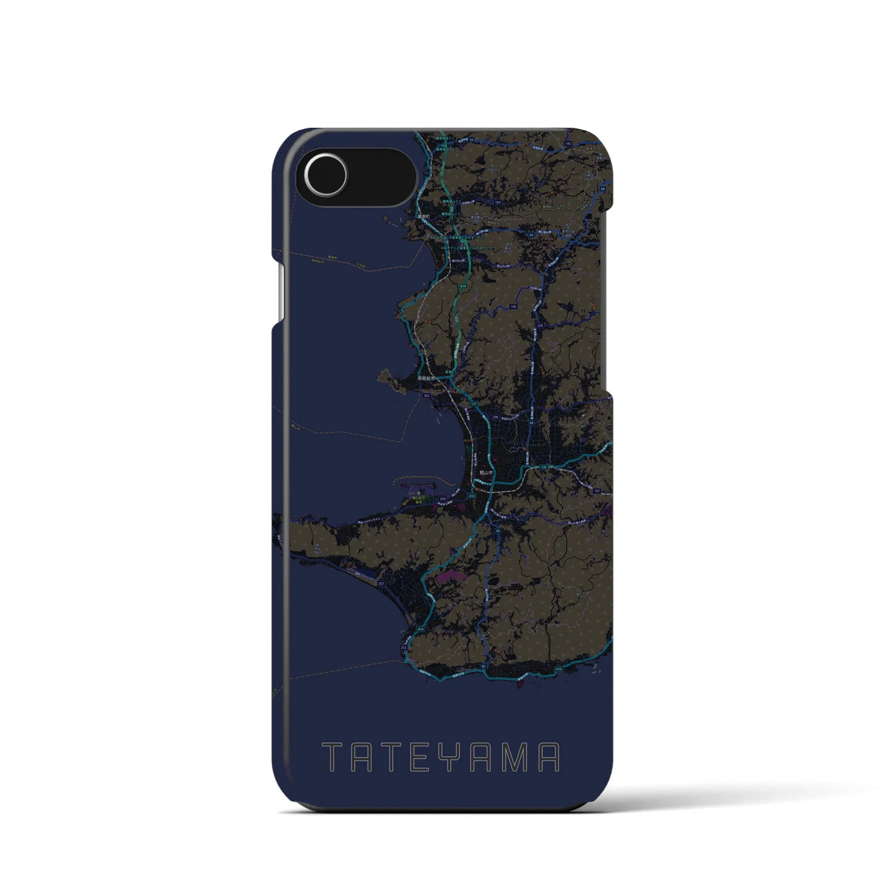 【館山2(千葉県)】地図柄iPhoneケース(バックカバータイプ)