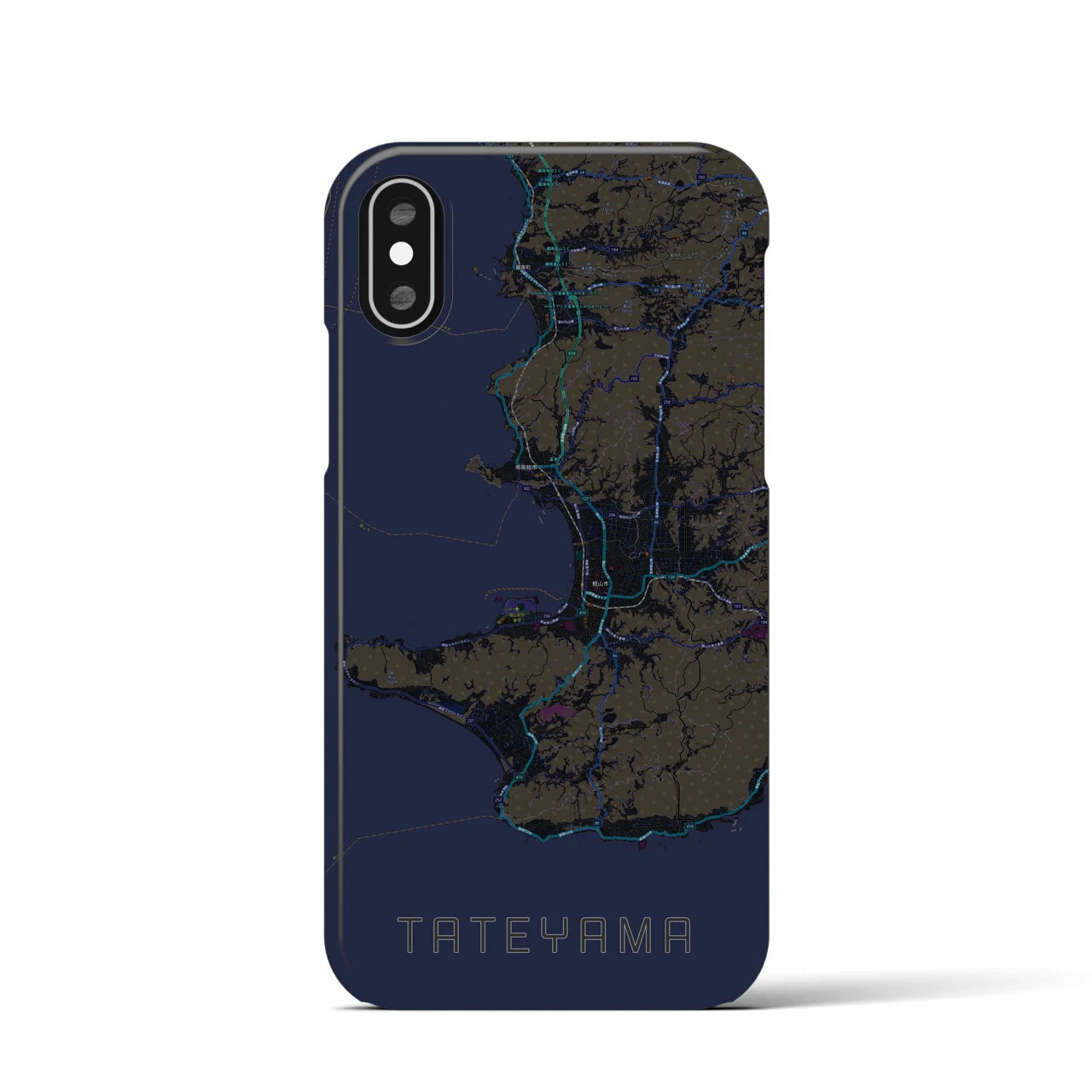 【館山2(千葉県)】地図柄iPhoneケース(バックカバータイプ)