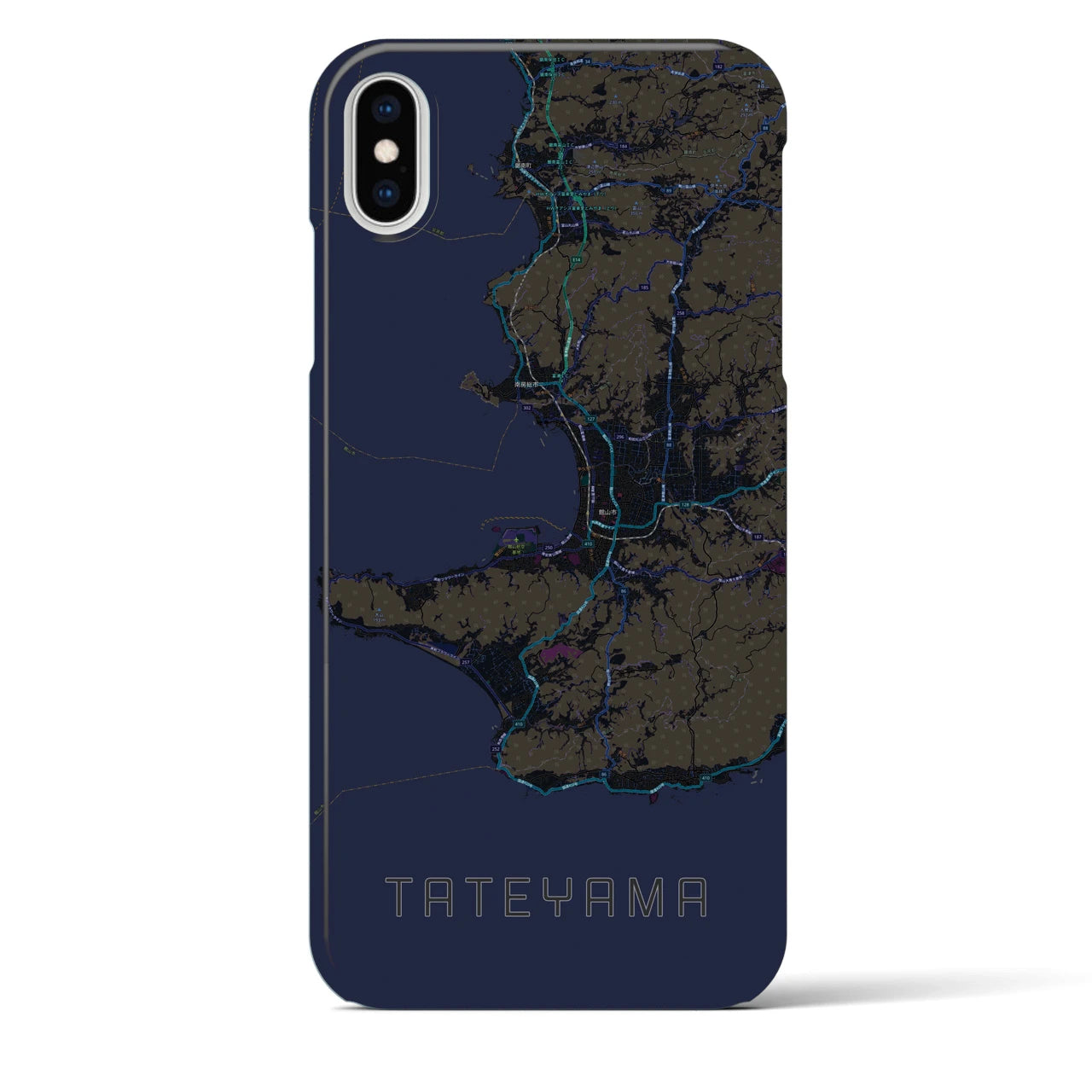 【館山2(千葉県)】地図柄iPhoneケース(バックカバータイプ)