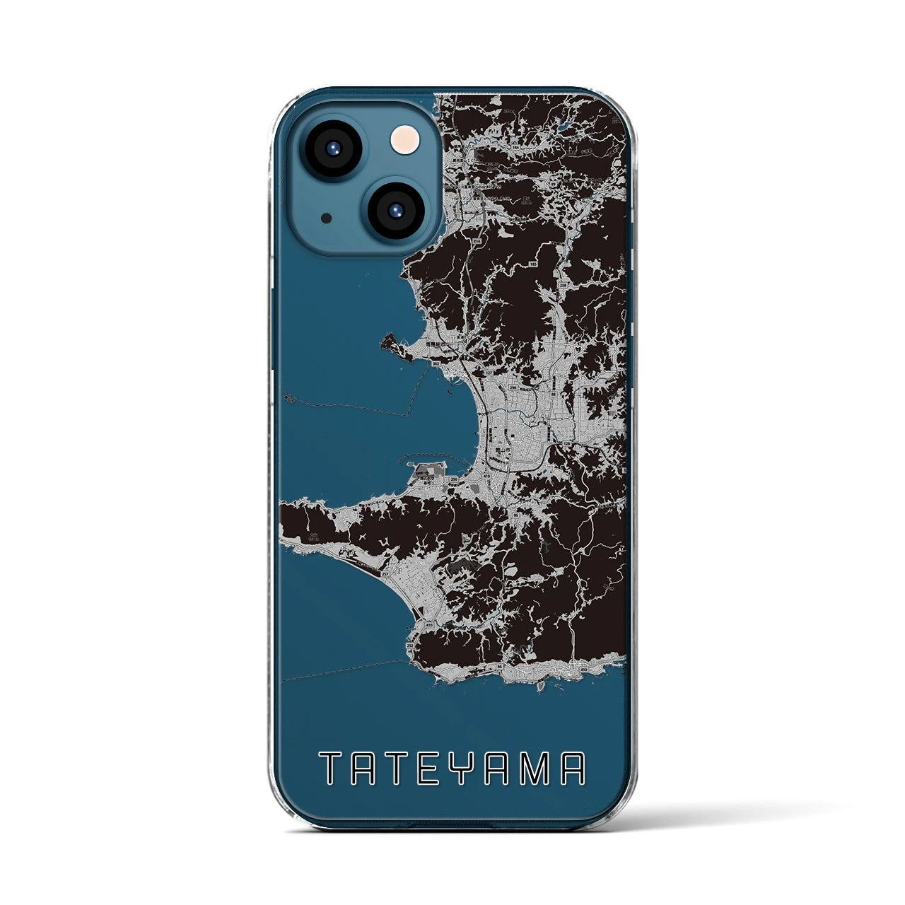 【館山2(千葉県)】地図柄iPhoneケース(クリアタイプ)