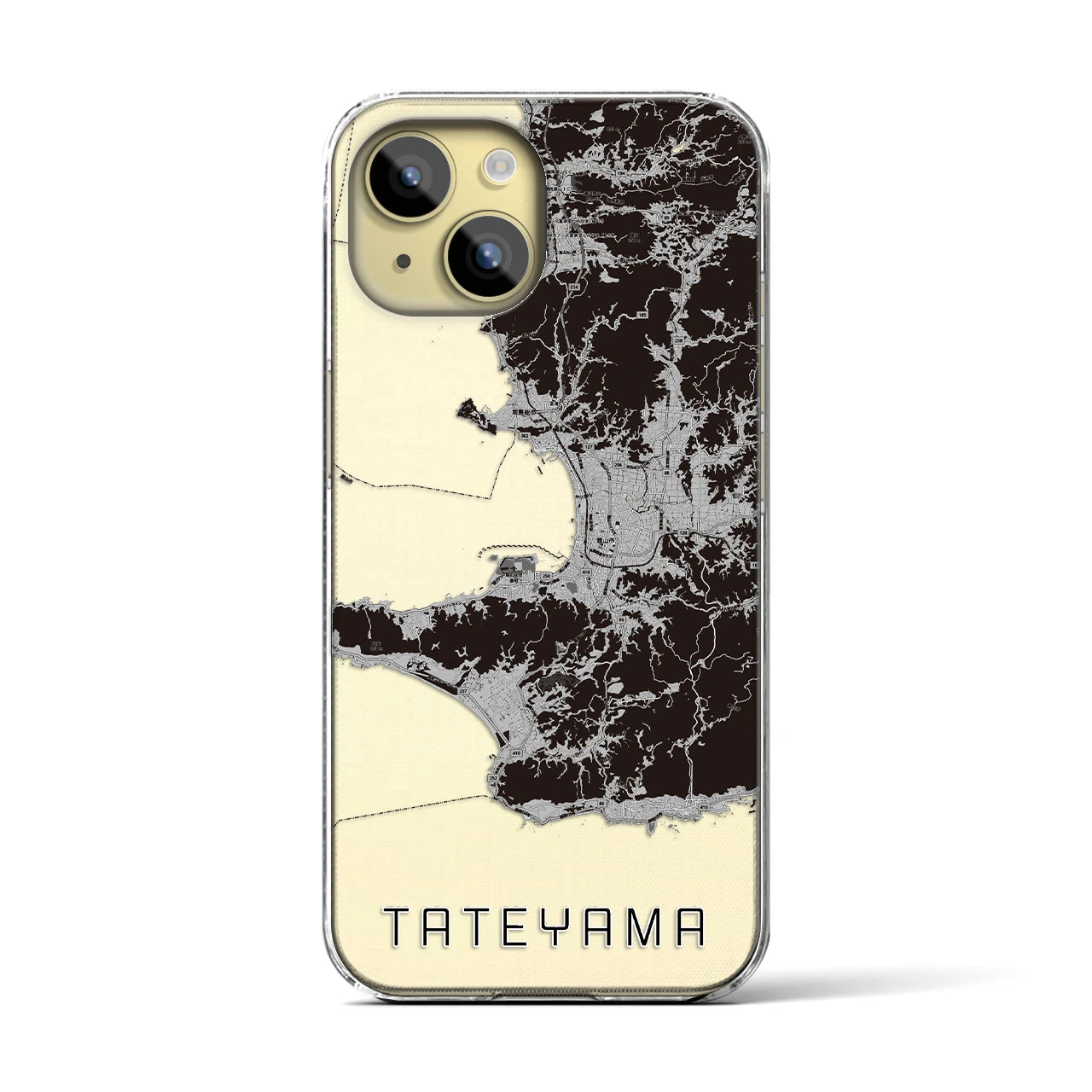 【館山2(千葉県)】地図柄iPhoneケース(クリアタイプ)