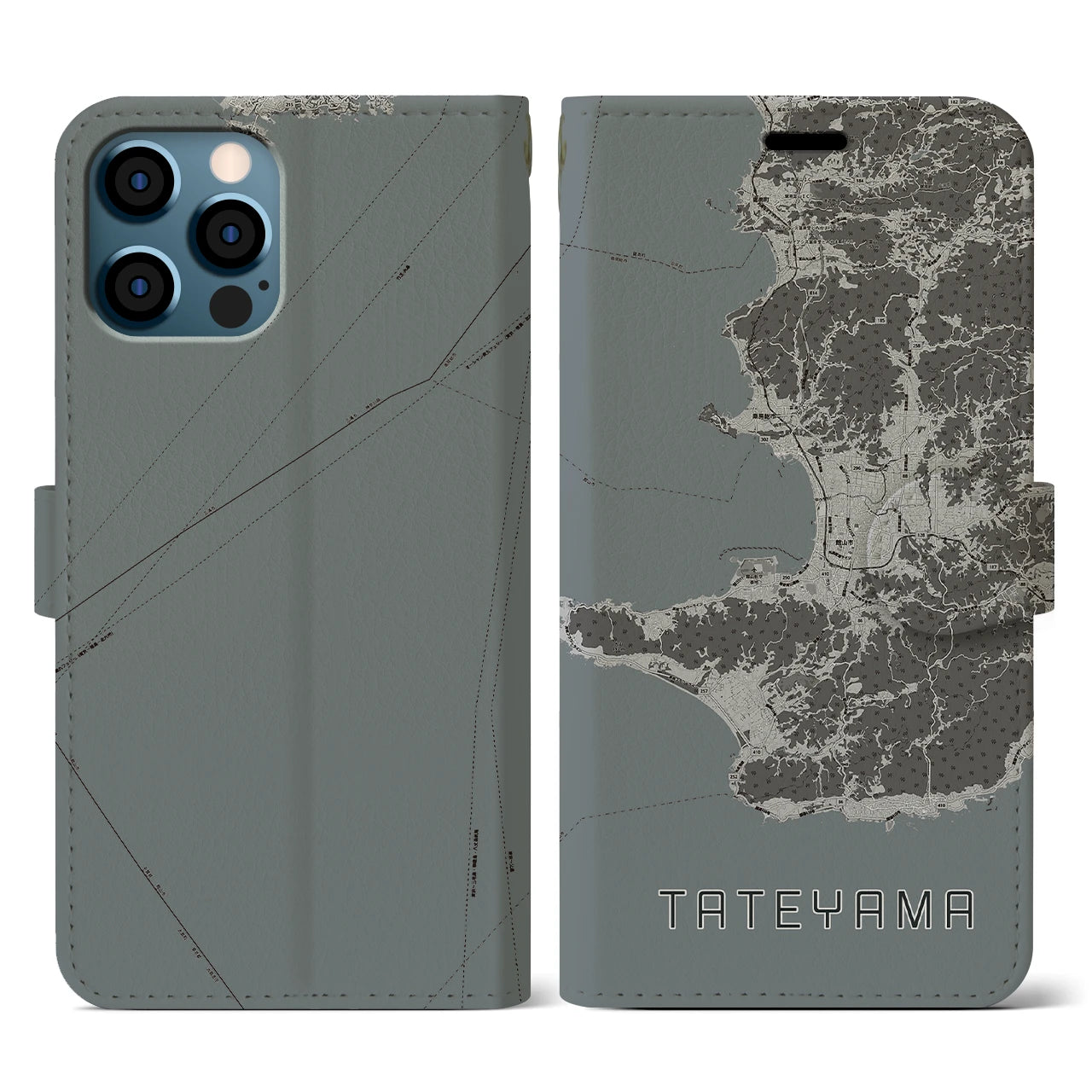 【館山2(千葉県)】地図柄iPhoneケース(手帳タイプ)