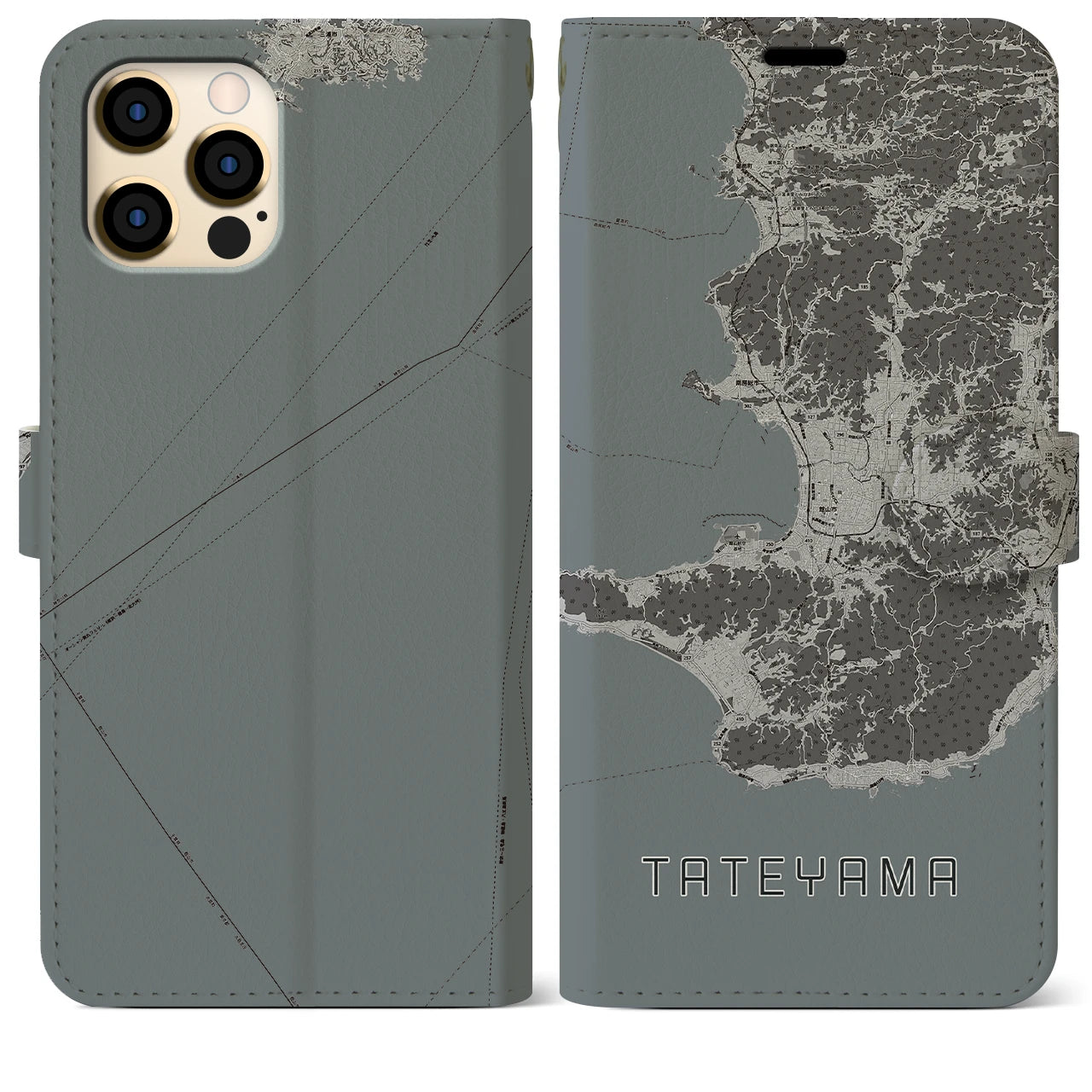 【館山2(千葉県)】地図柄iPhoneケース(手帳タイプ)