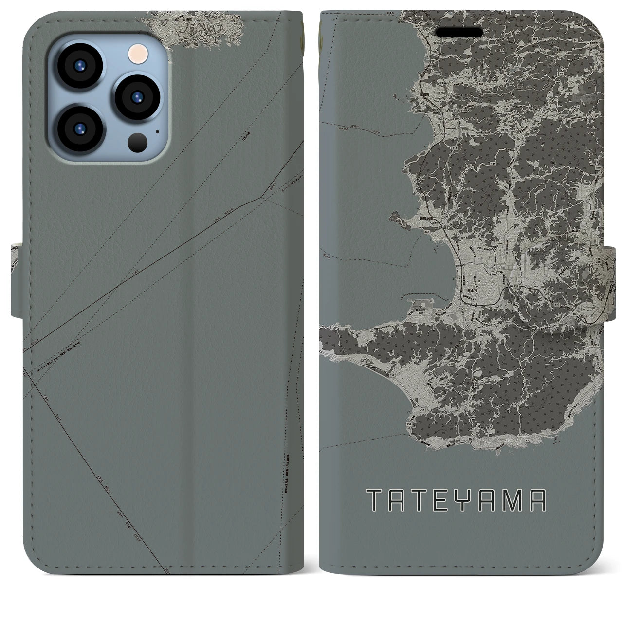 【館山2(千葉県)】地図柄iPhoneケース(手帳タイプ)