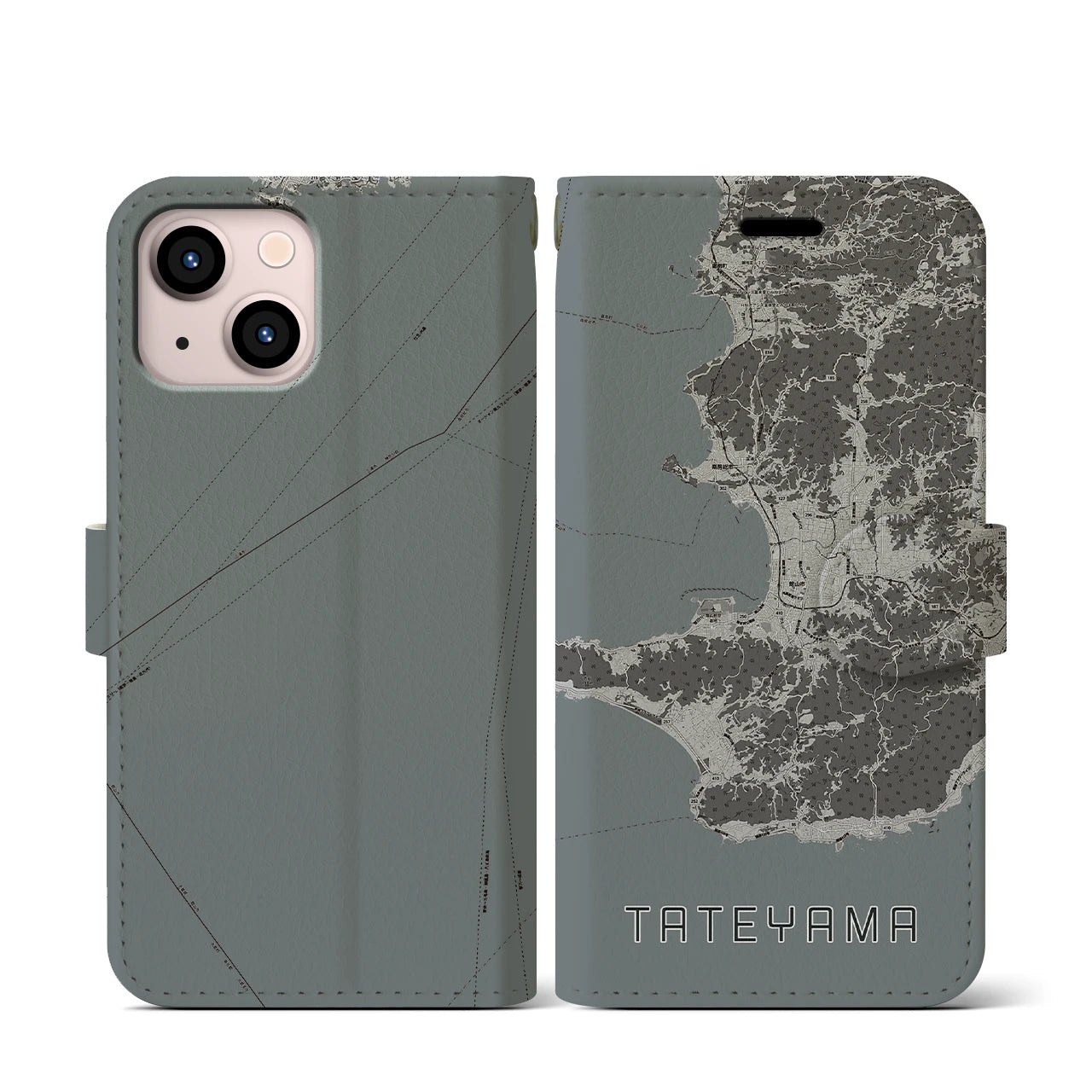 【館山2(千葉県)】地図柄iPhoneケース(手帳タイプ)