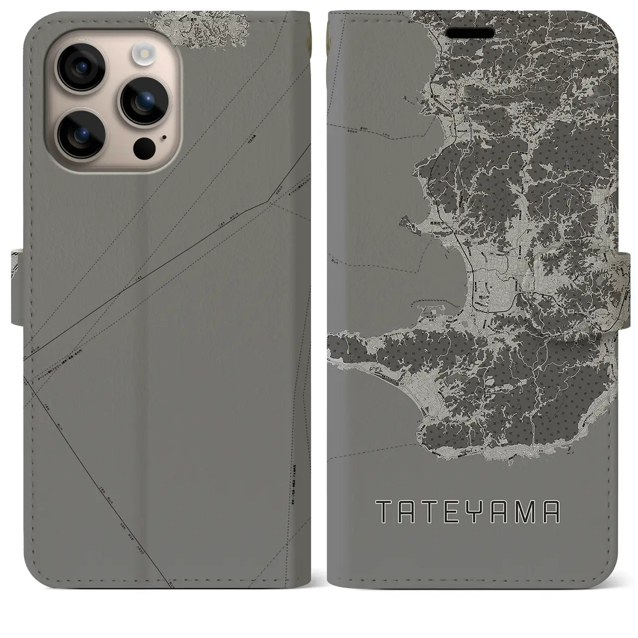 【館山2(千葉県)】地図柄iPhoneケース(手帳タイプ)