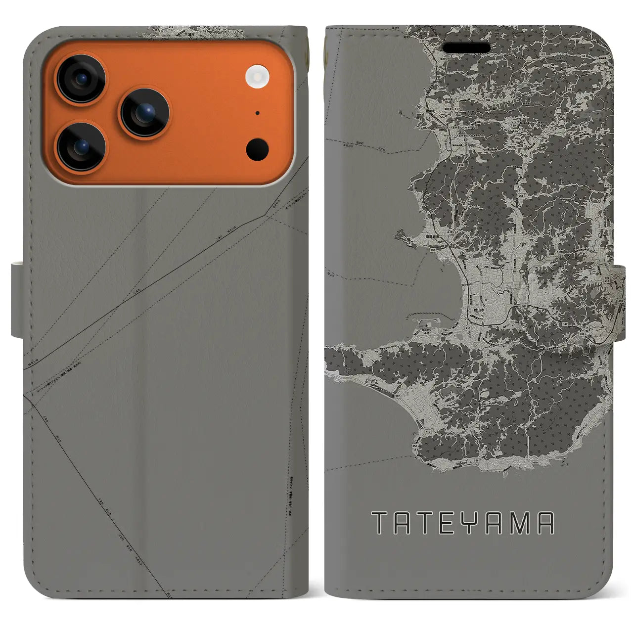 【館山2(千葉県)】地図柄iPhoneケース(手帳タイプ)