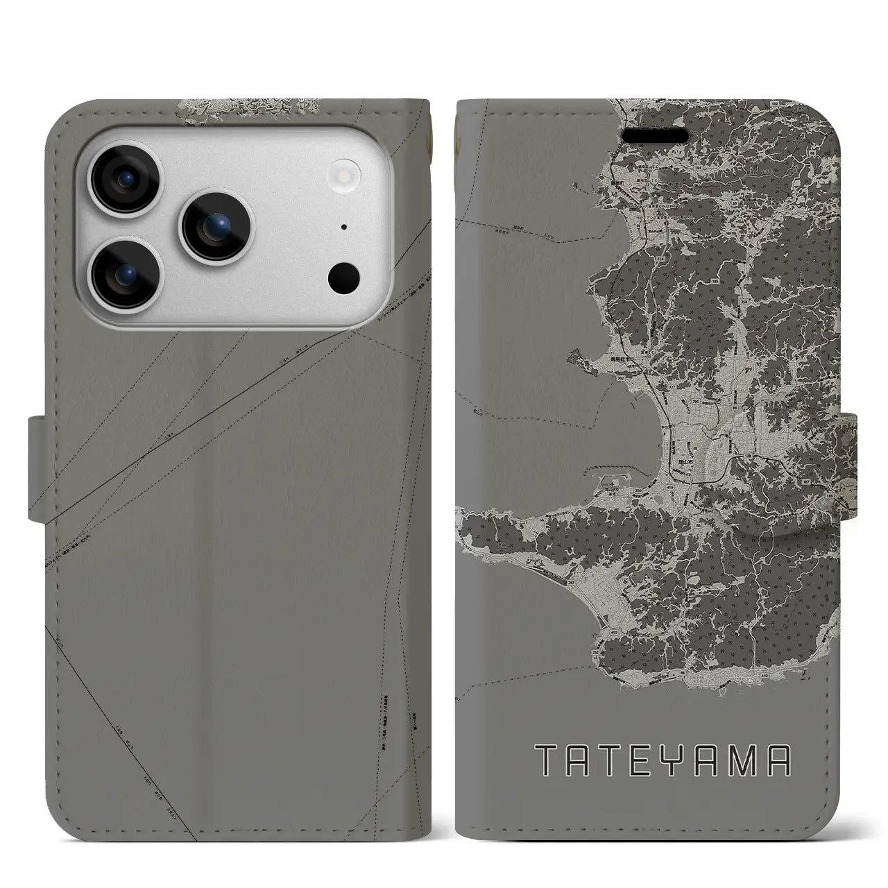 【館山2(千葉県)】地図柄iPhoneケース(手帳タイプ)