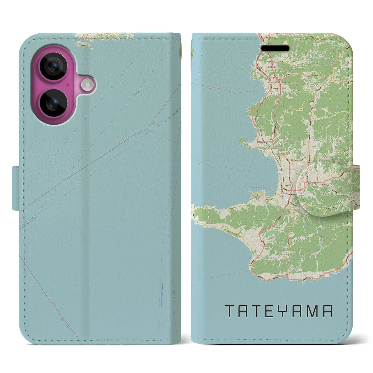 【館山2(千葉県)】地図柄iPhoneケース(手帳タイプ)