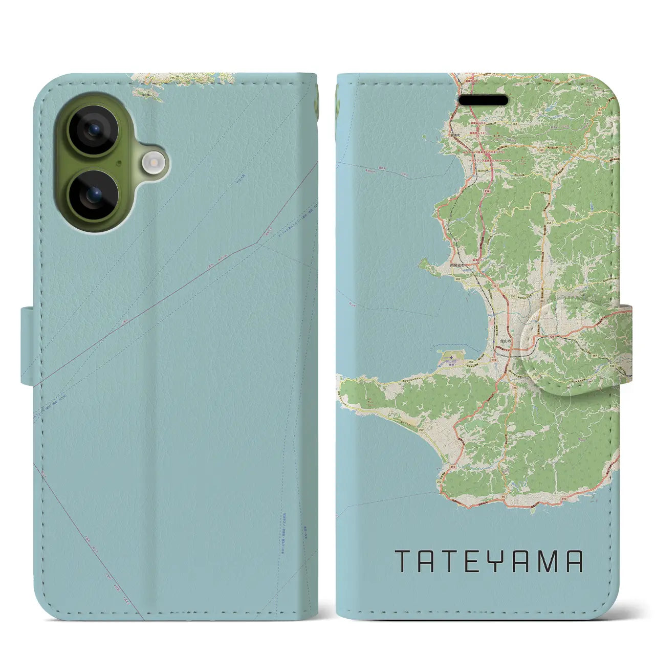 【館山2(千葉県)】地図柄iPhoneケース(手帳タイプ)