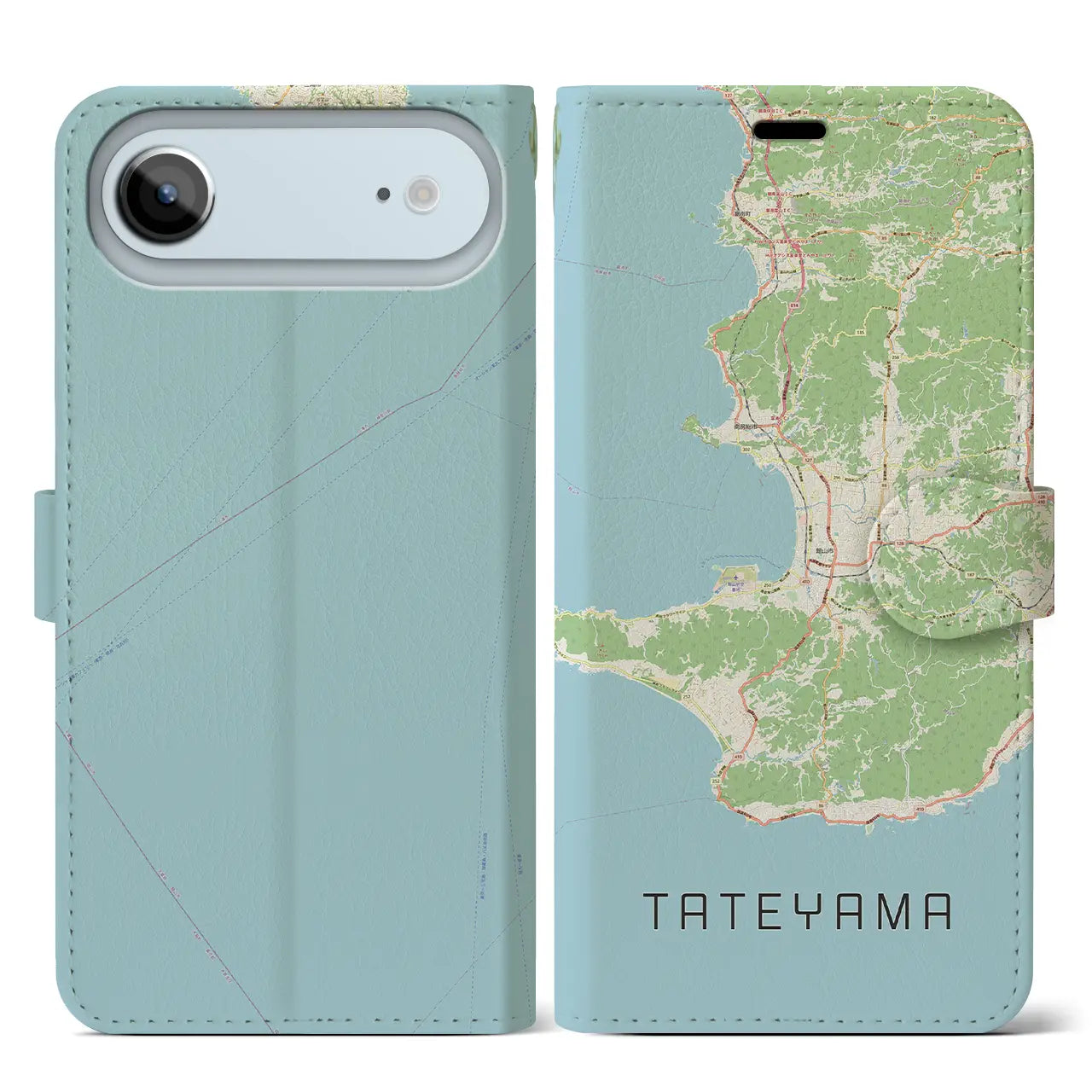 【館山2(千葉県)】地図柄iPhoneケース(手帳タイプ)