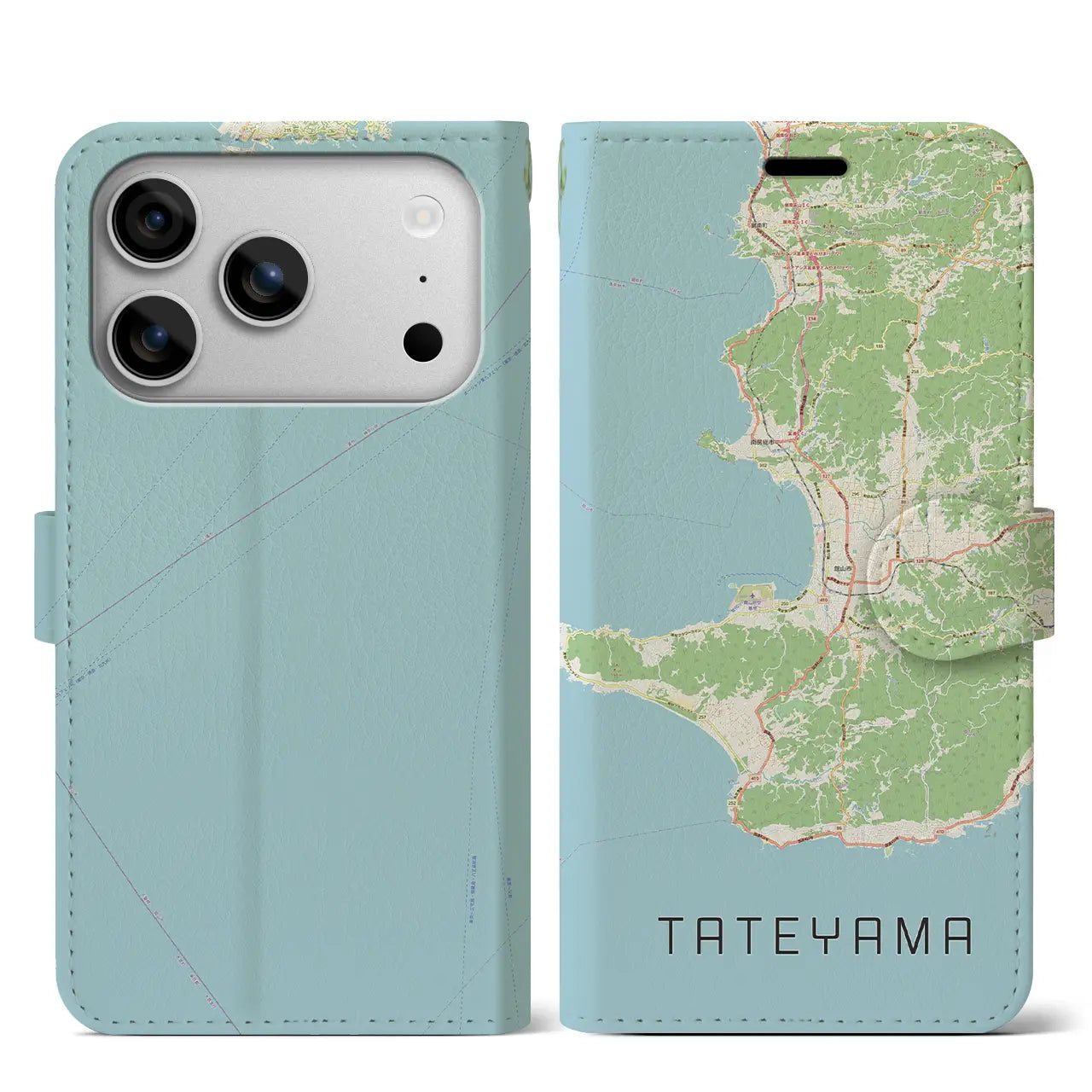 【館山2(千葉県)】地図柄iPhoneケース(手帳タイプ)