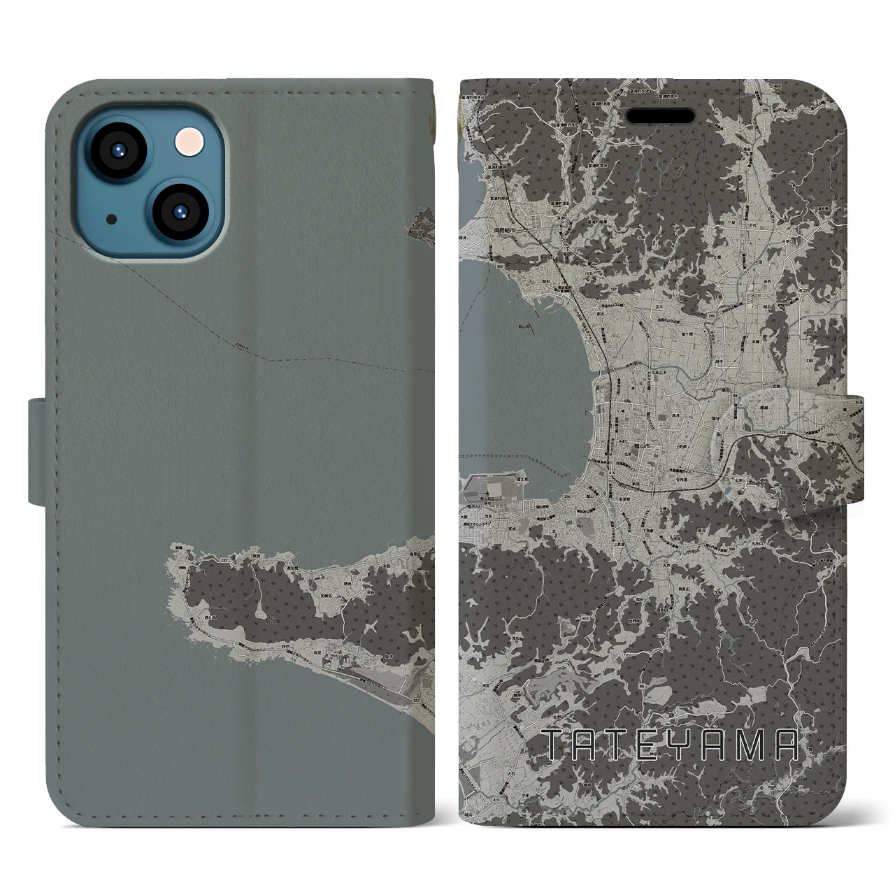 【館山(千葉県)】地図柄iPhoneケース(手帳タイプ)