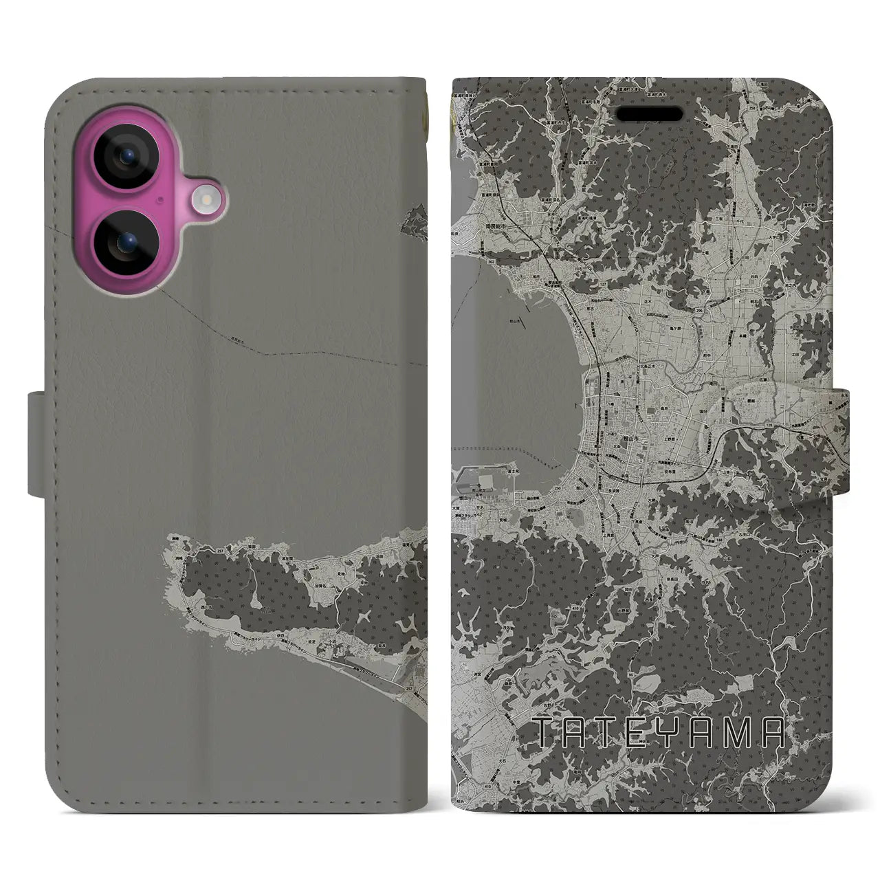 【館山(千葉県)】地図柄iPhoneケース(手帳タイプ)