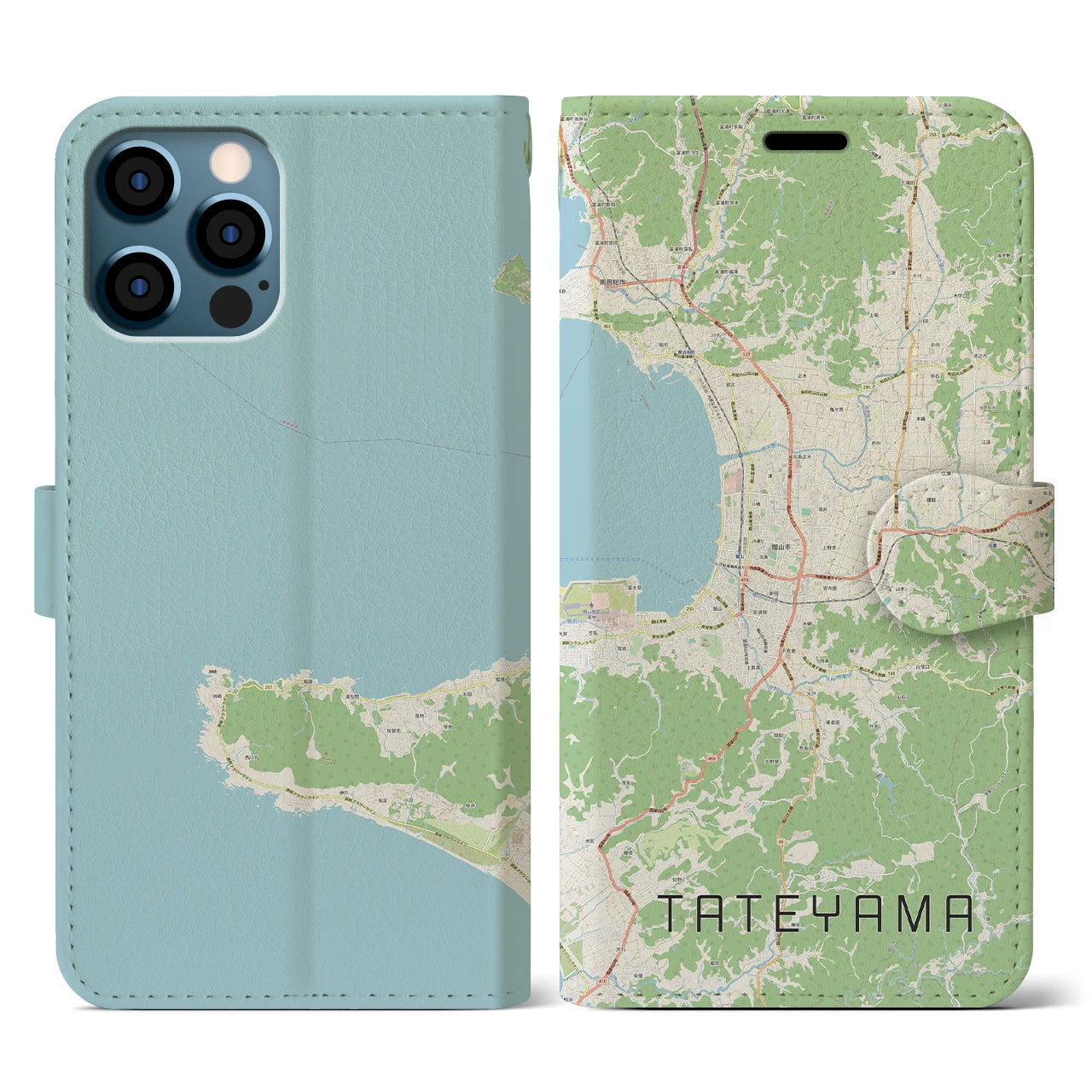 【館山(千葉県)】地図柄iPhoneケース(手帳タイプ)